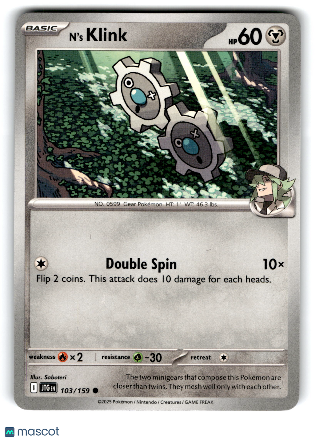 2025 Pokemon N'S Klink #103/159