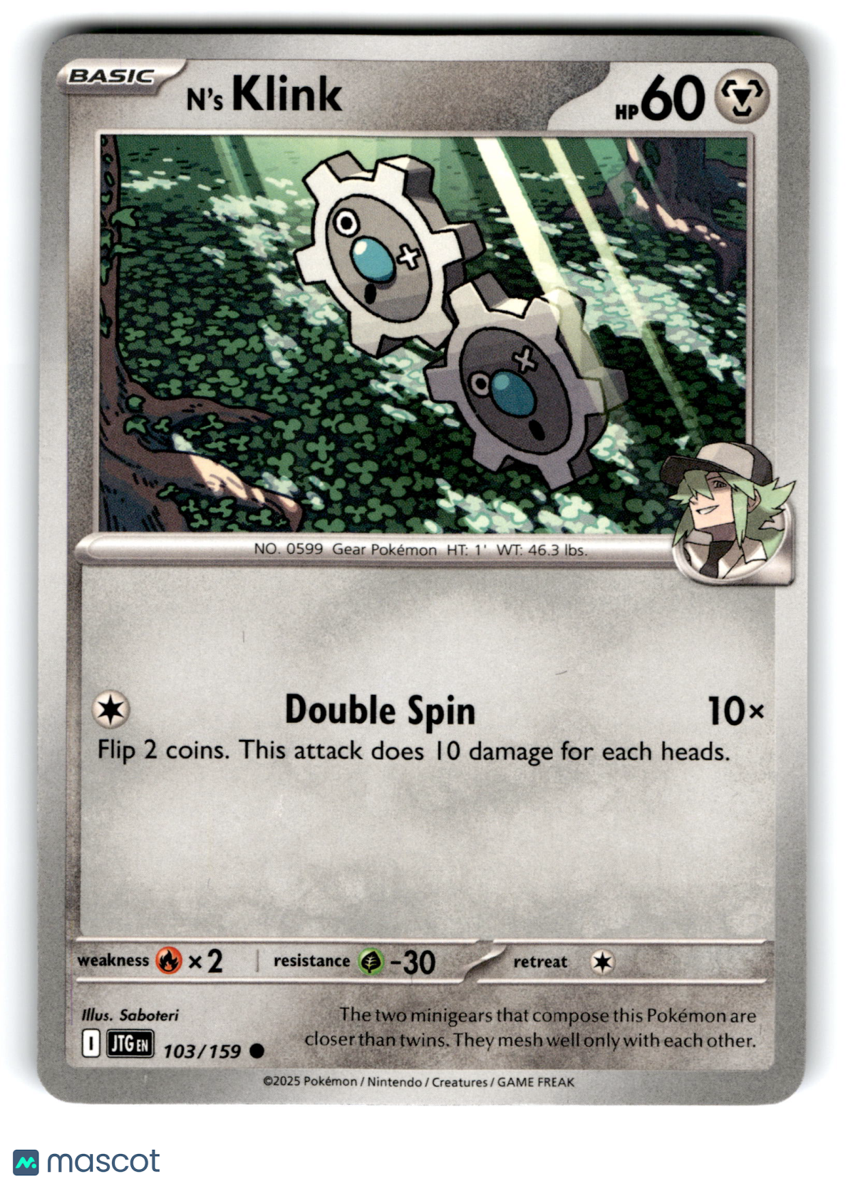 2025 Pokemon N'S Klink #103/159
