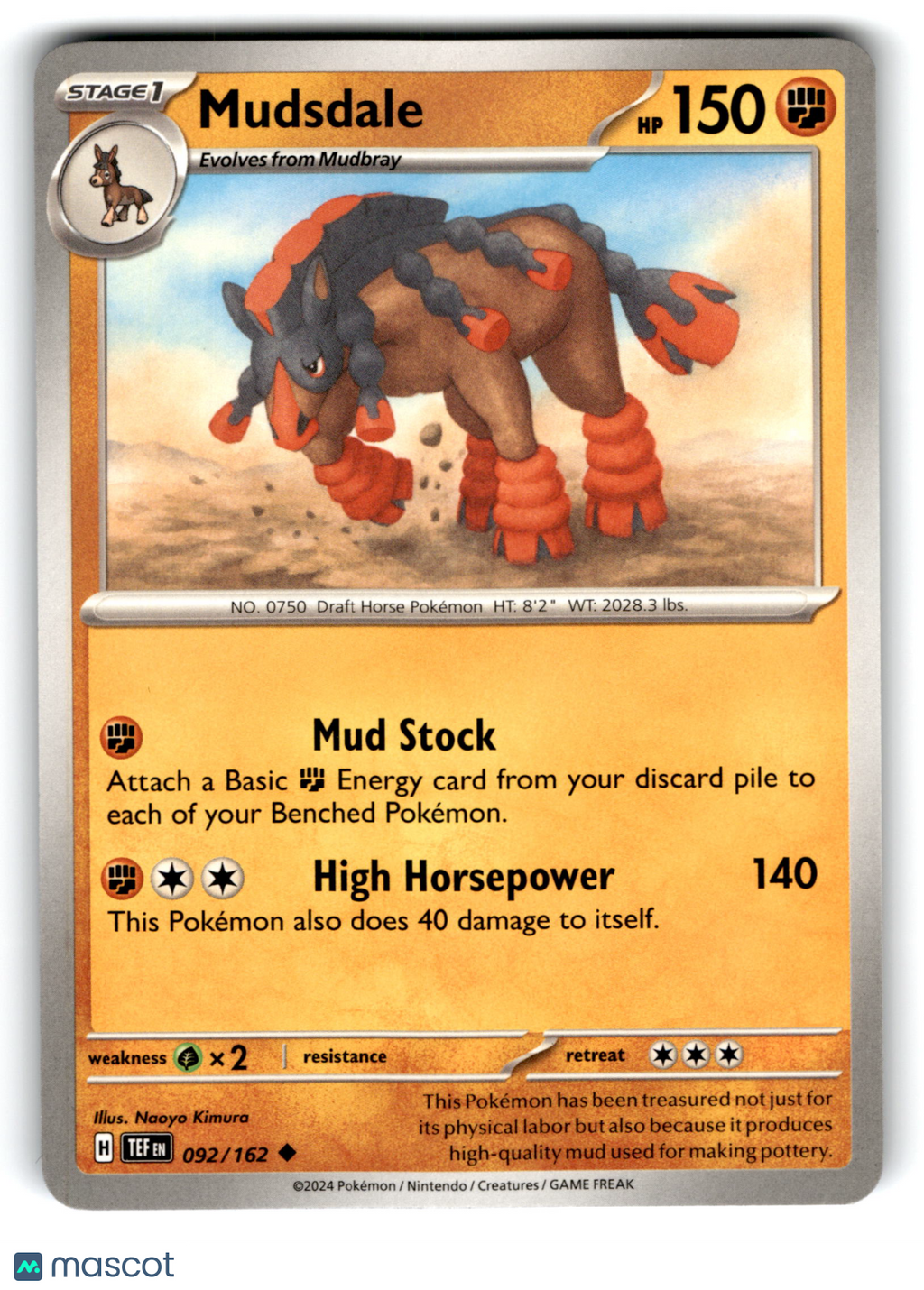 2024 Pokemon Mudsdale #92/162