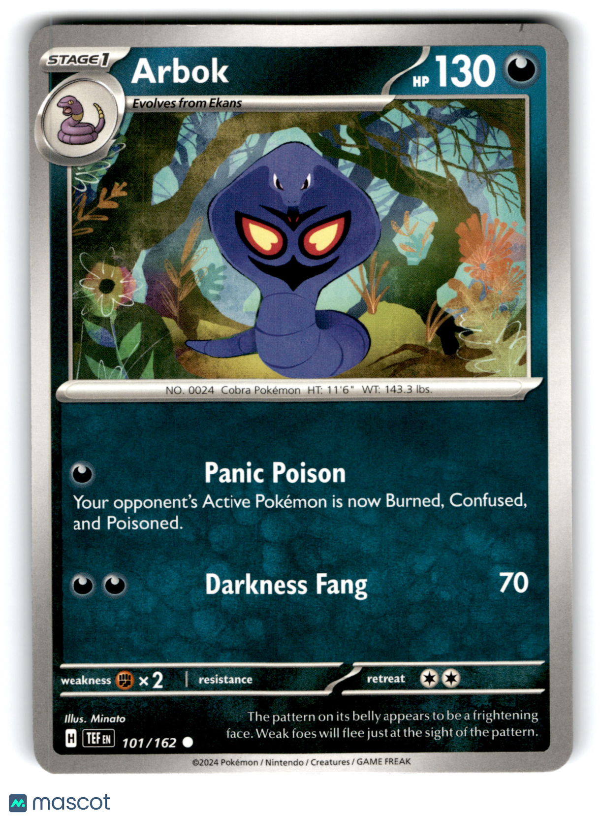 2024 Pokemon Arbok #101/162
