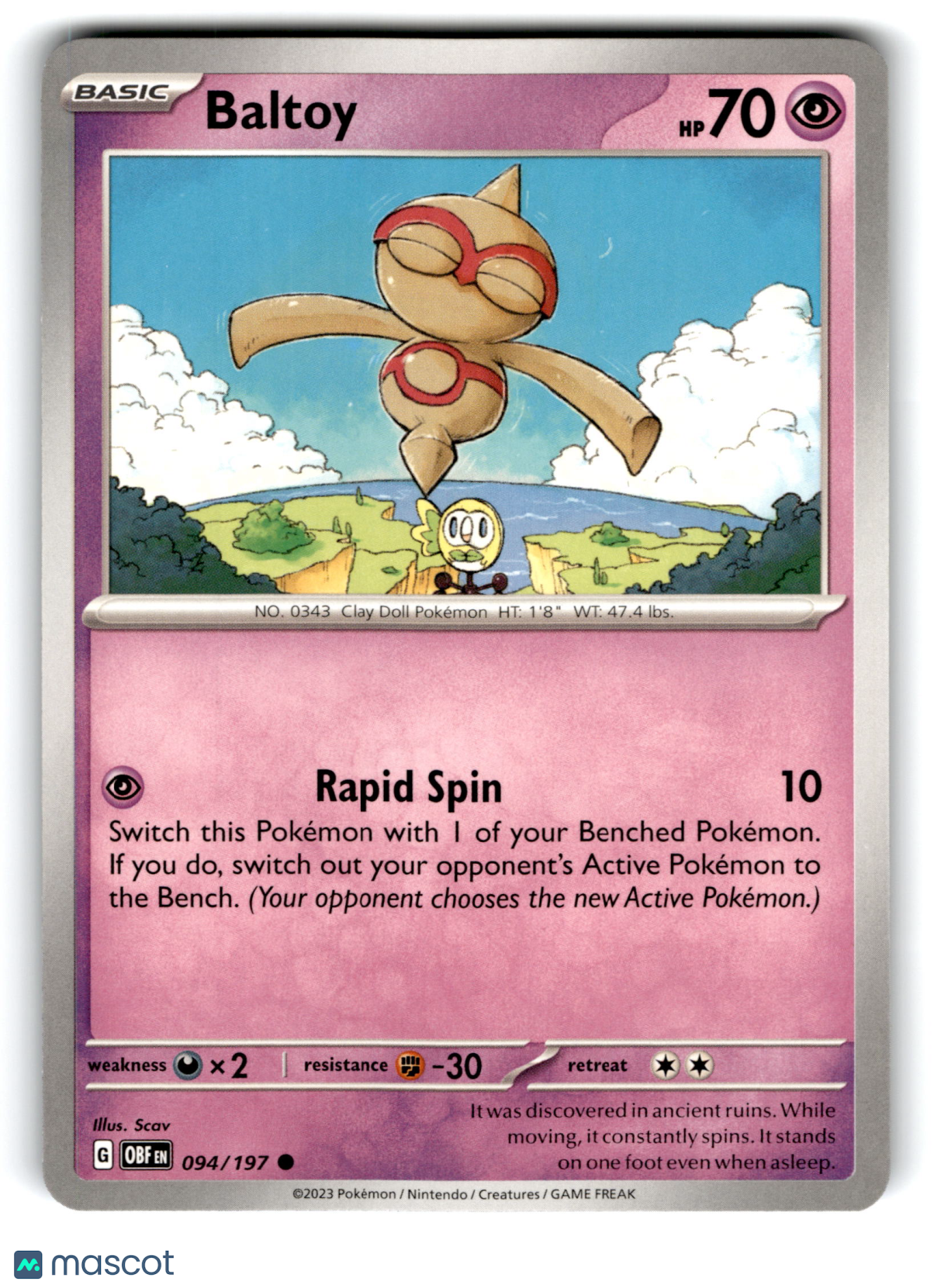 2023 Pokemon Baltoy #94/197