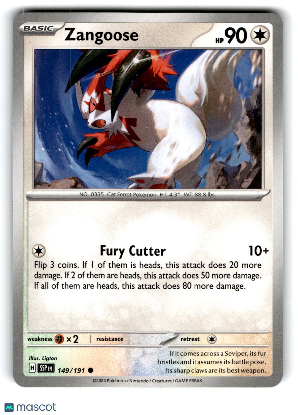 2024 Pokemon Zangoose #149/191