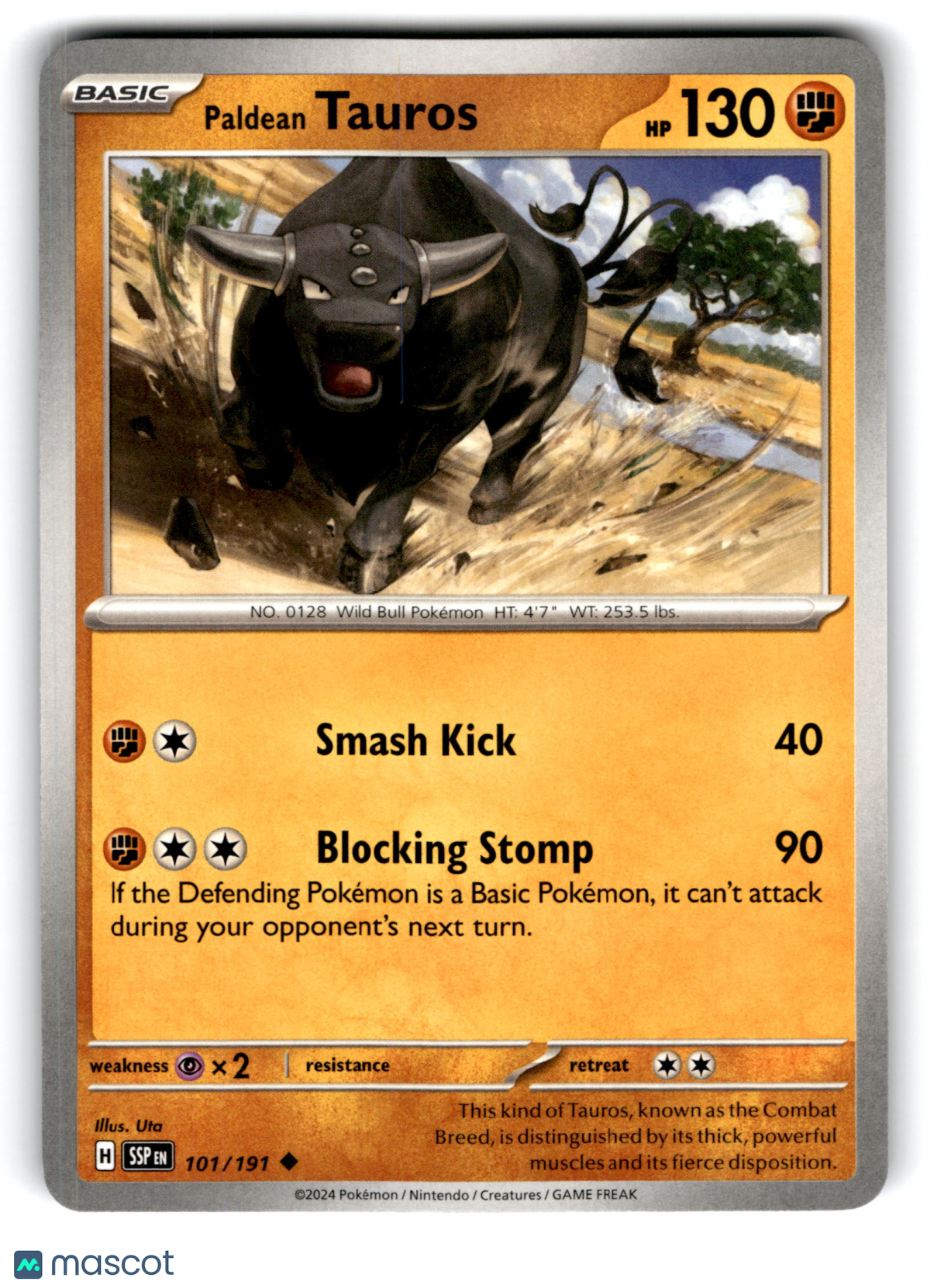 2024 Pokemon Paldean Tauros #101/191