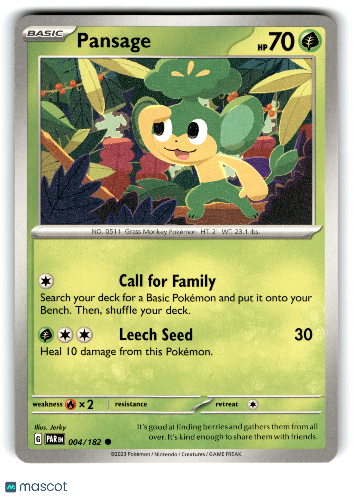 2023 Pokemon Pansage #4/182