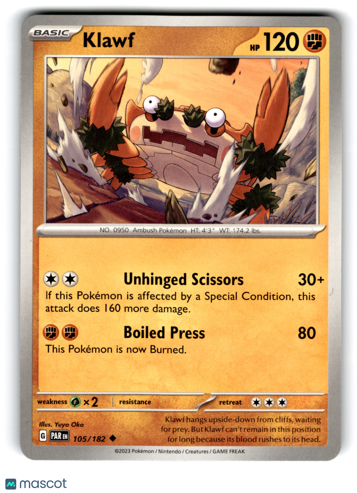 2023 Pokemon Klawf #105/182