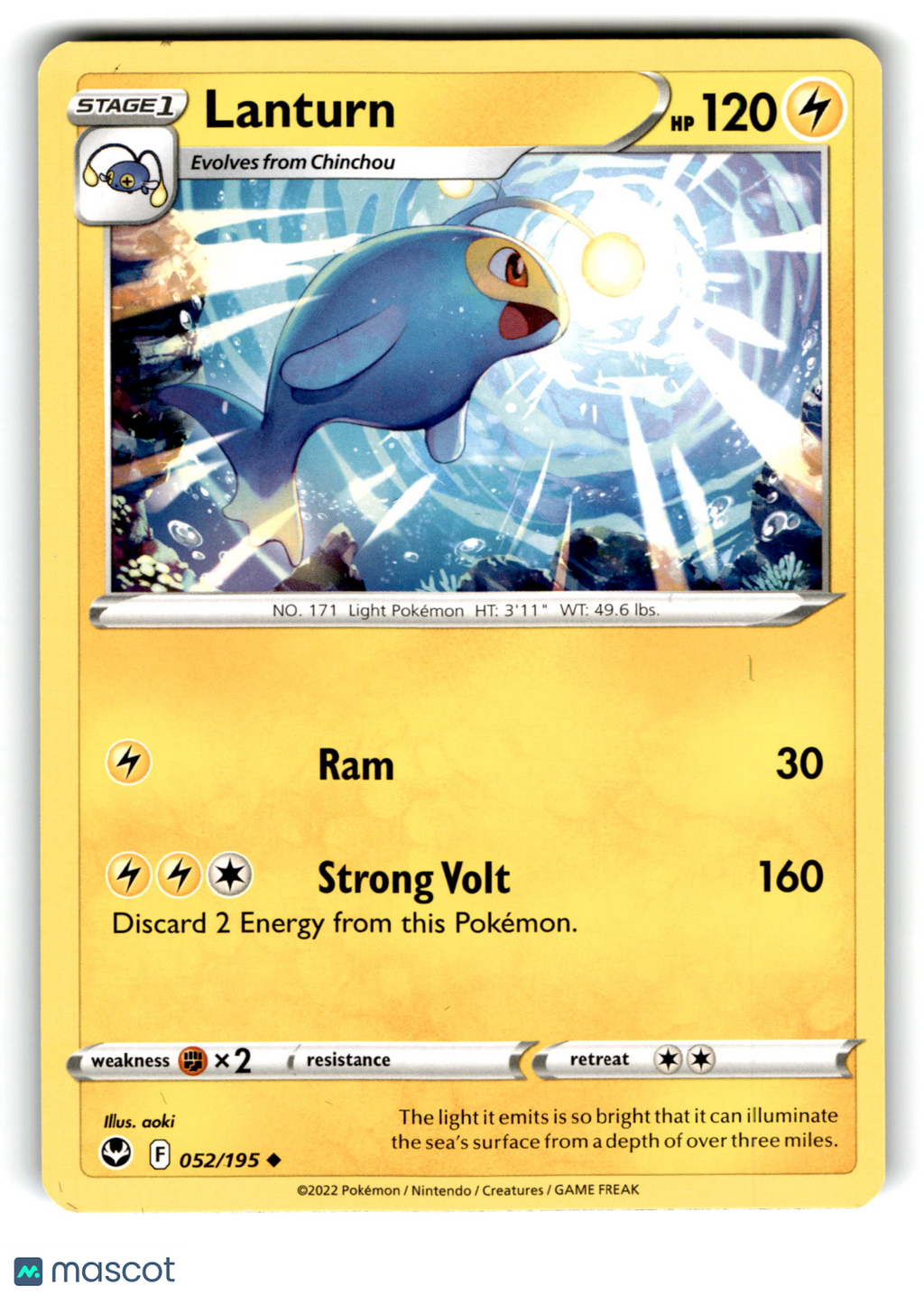 2022 Pokemon Lanturn #52/195