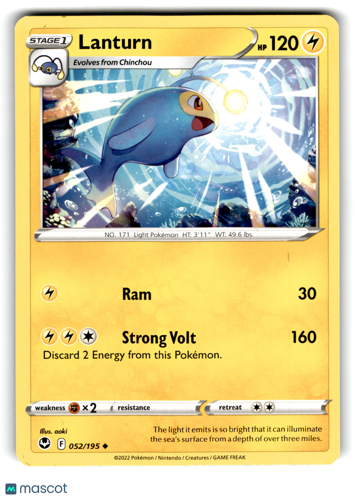 2022 Pokemon Lanturn #52/195