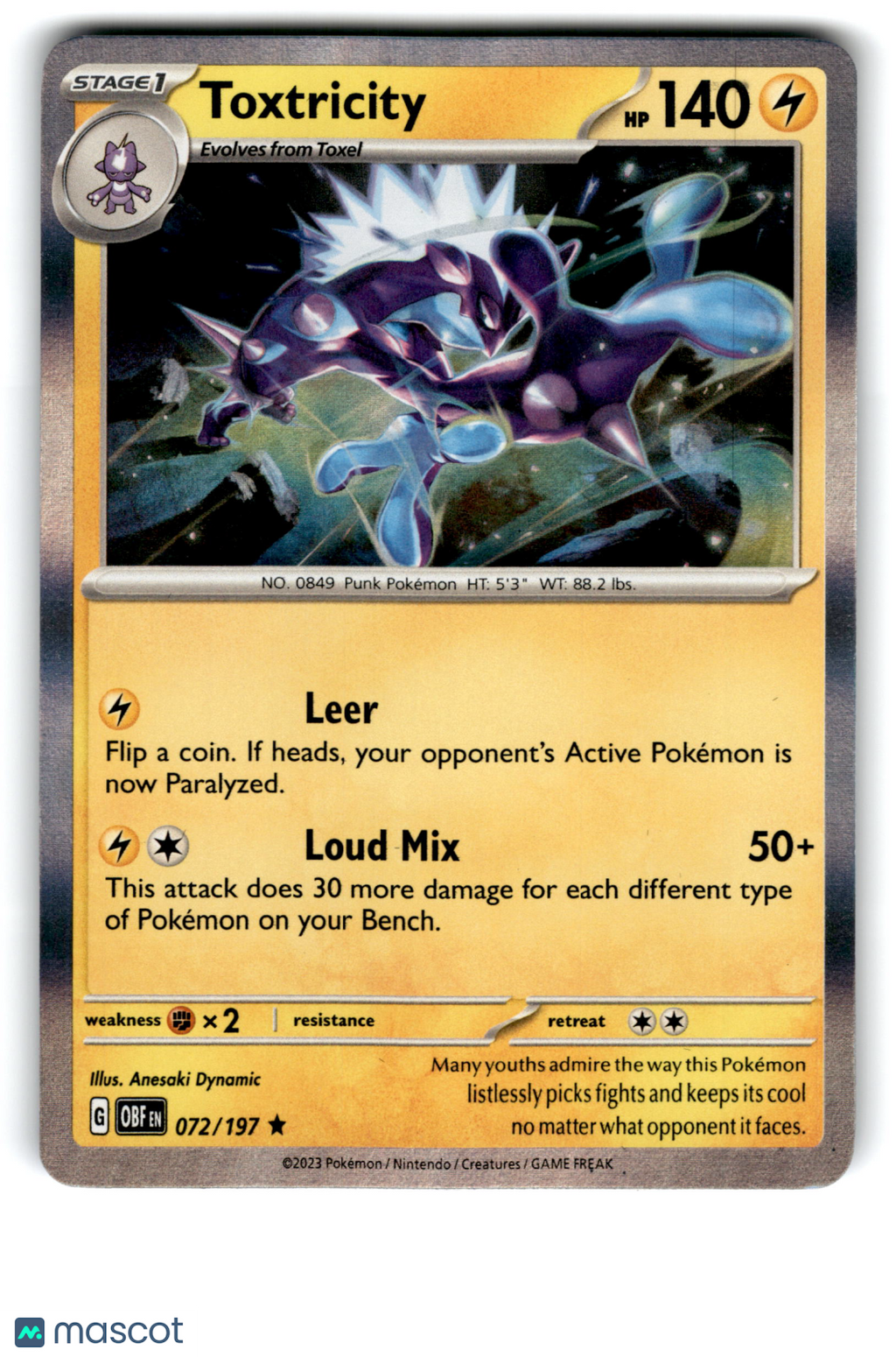 2023 Pokemon Toxtricity #72/197
