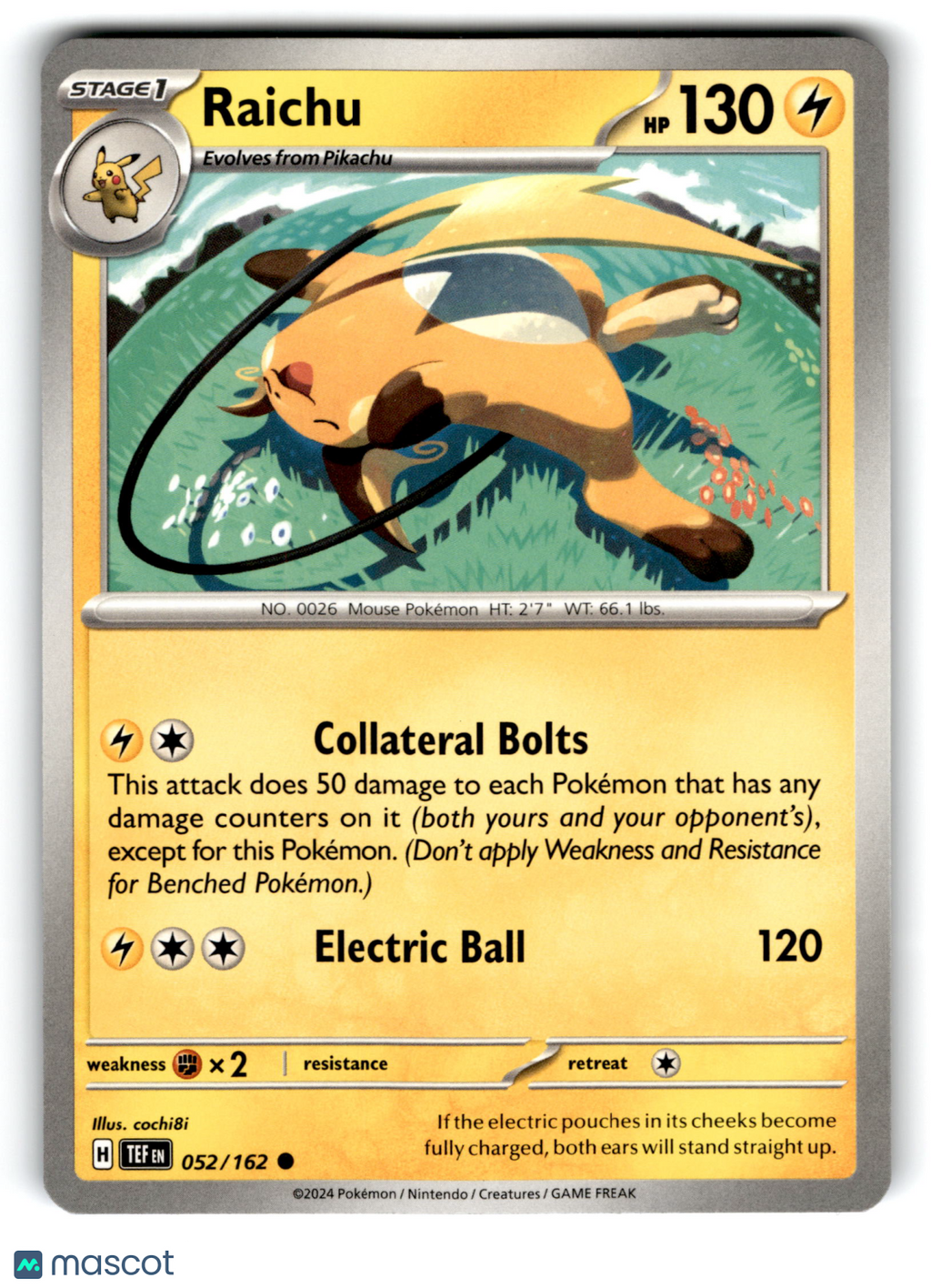 2024 Pokemon Raichu #52/162