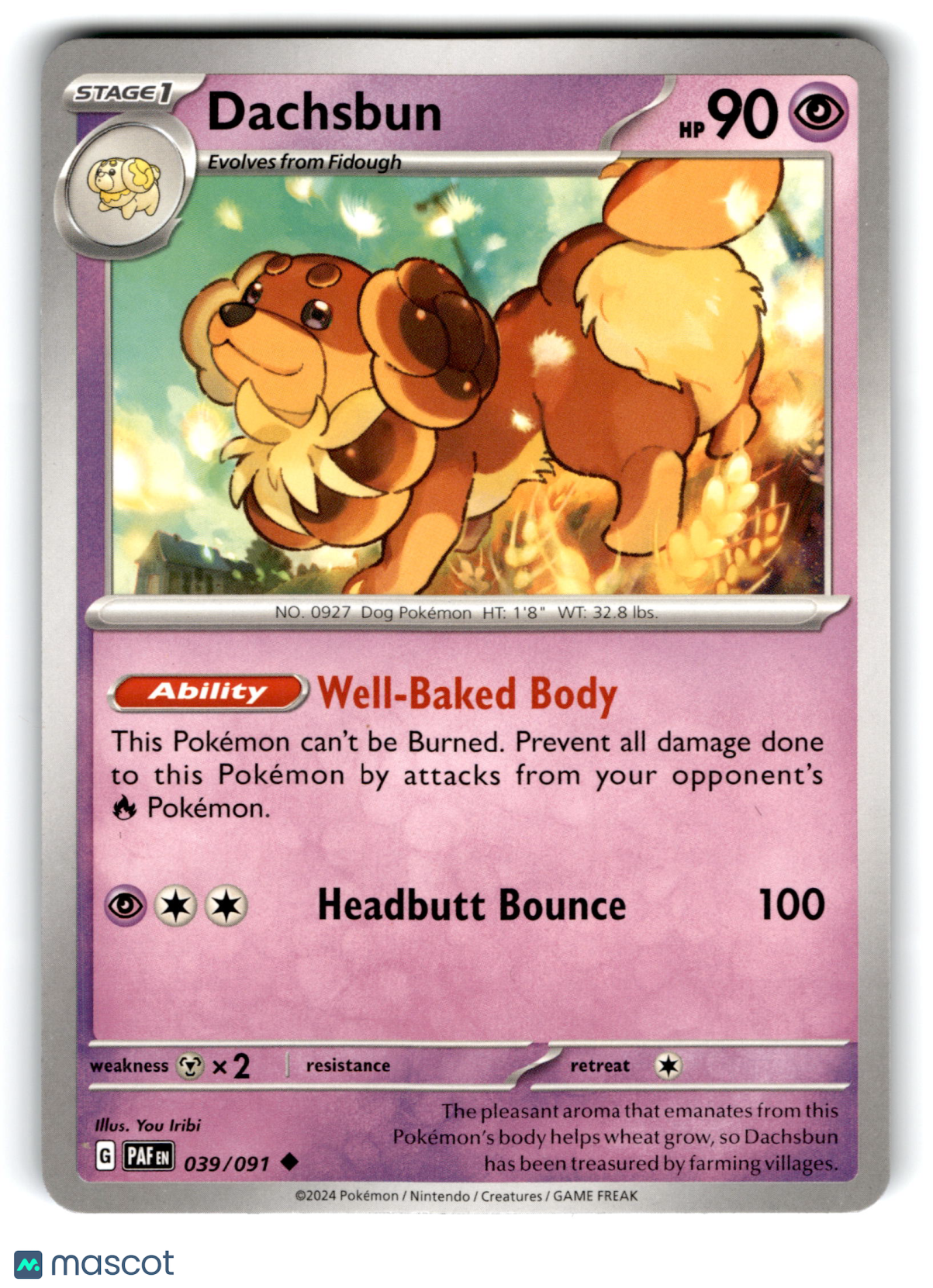 2024 Pokemon Dachsbun #39/91