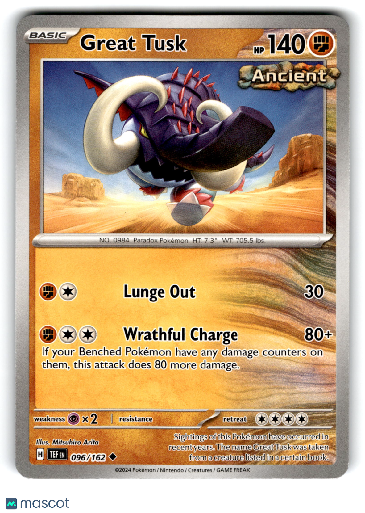 2024 Pokemon Great Tusk #96/162