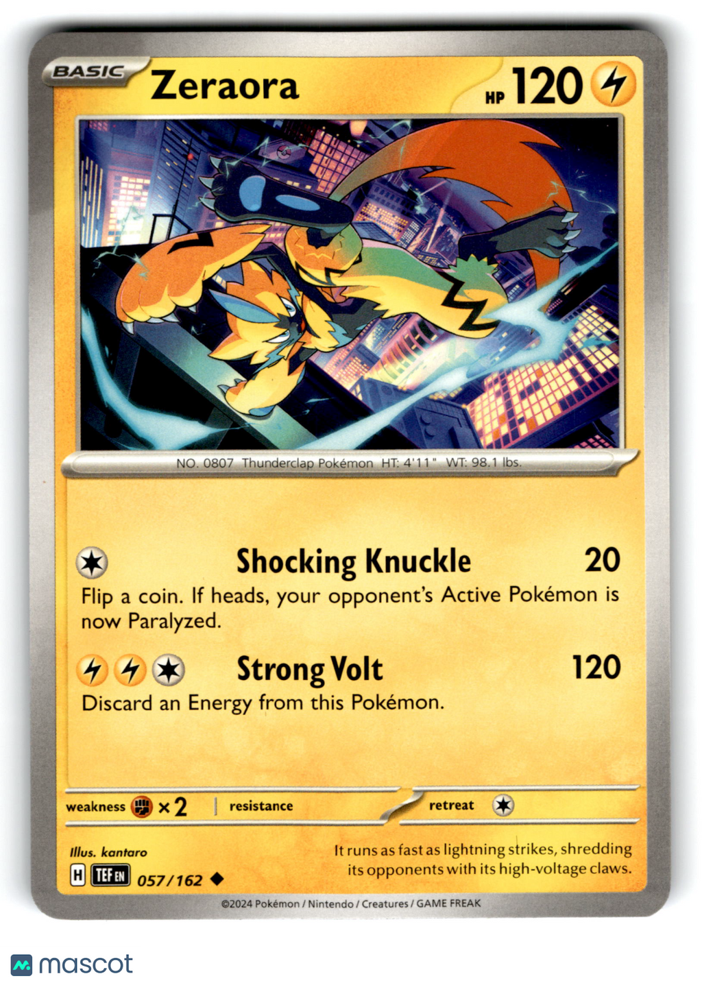 2024 Pokemon Zeraora #57/162