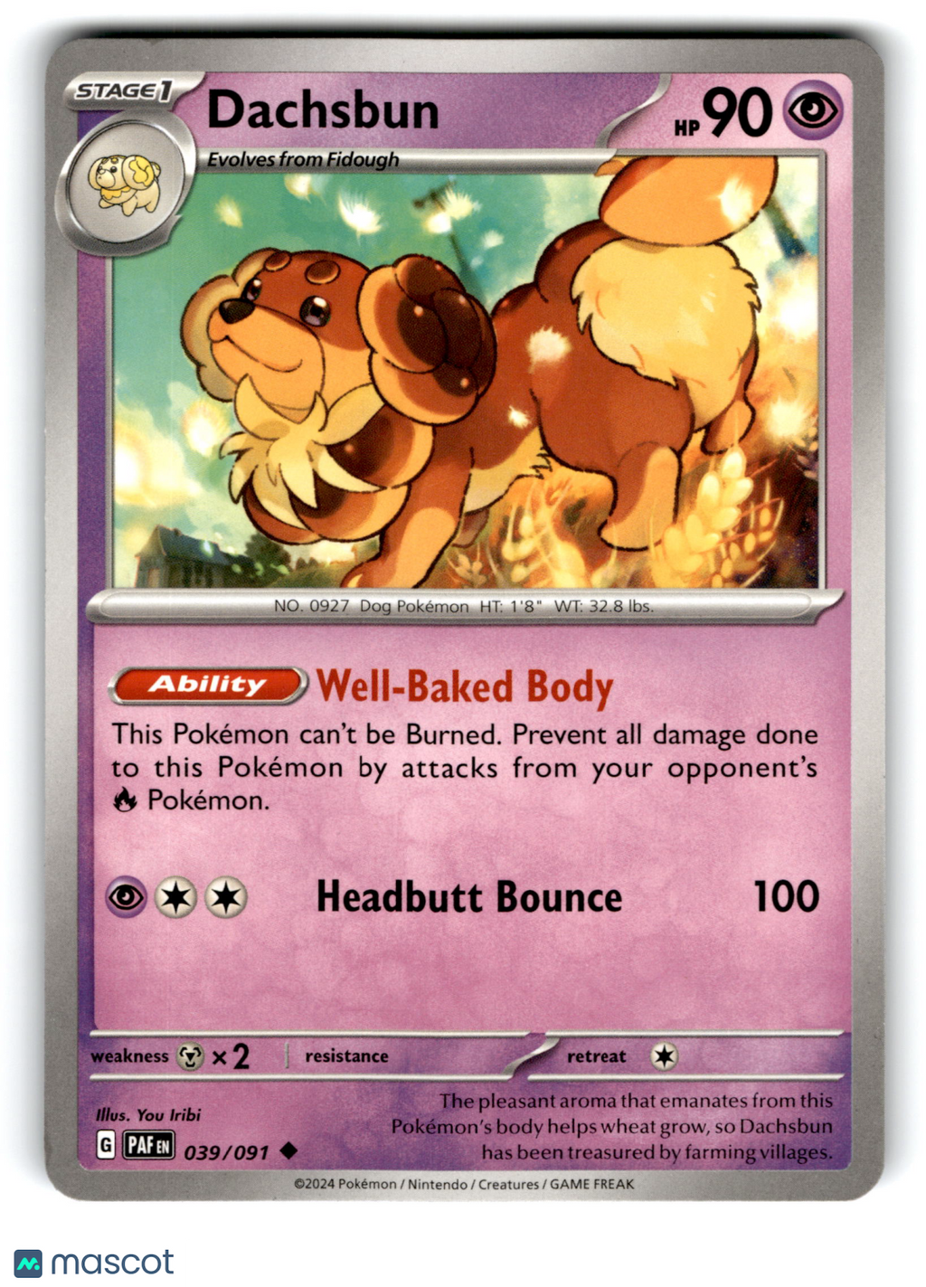 2024 Pokemon Dachsbun #39/91