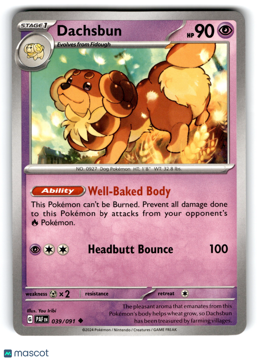 2024 Pokemon Dachsbun #39/91