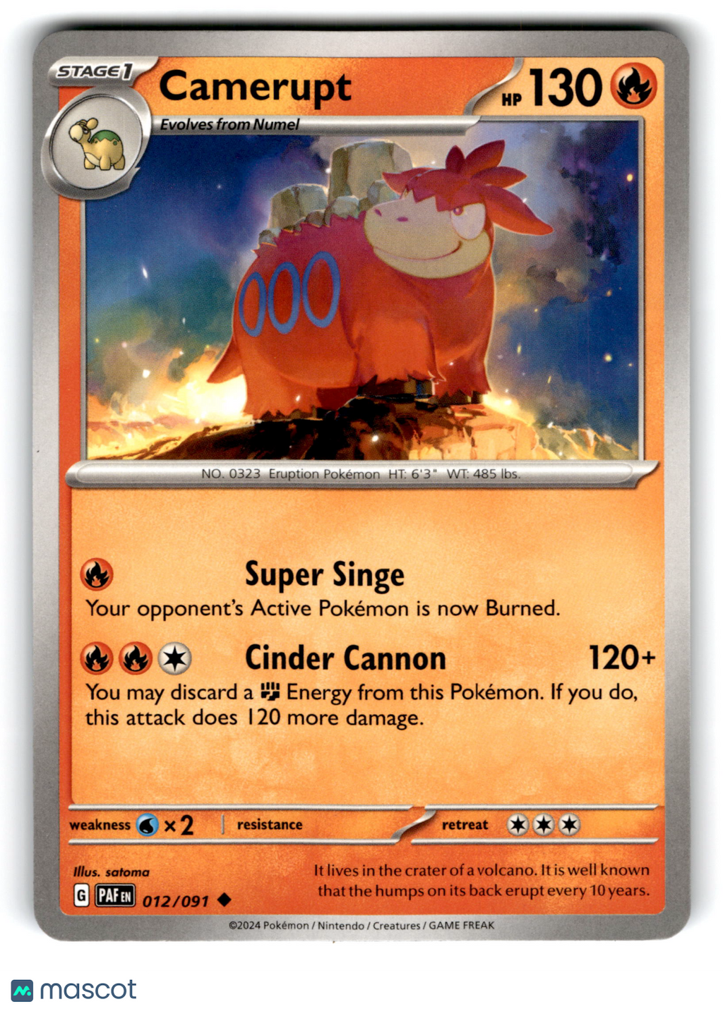 2024 Pokemon Camerupt #12/91