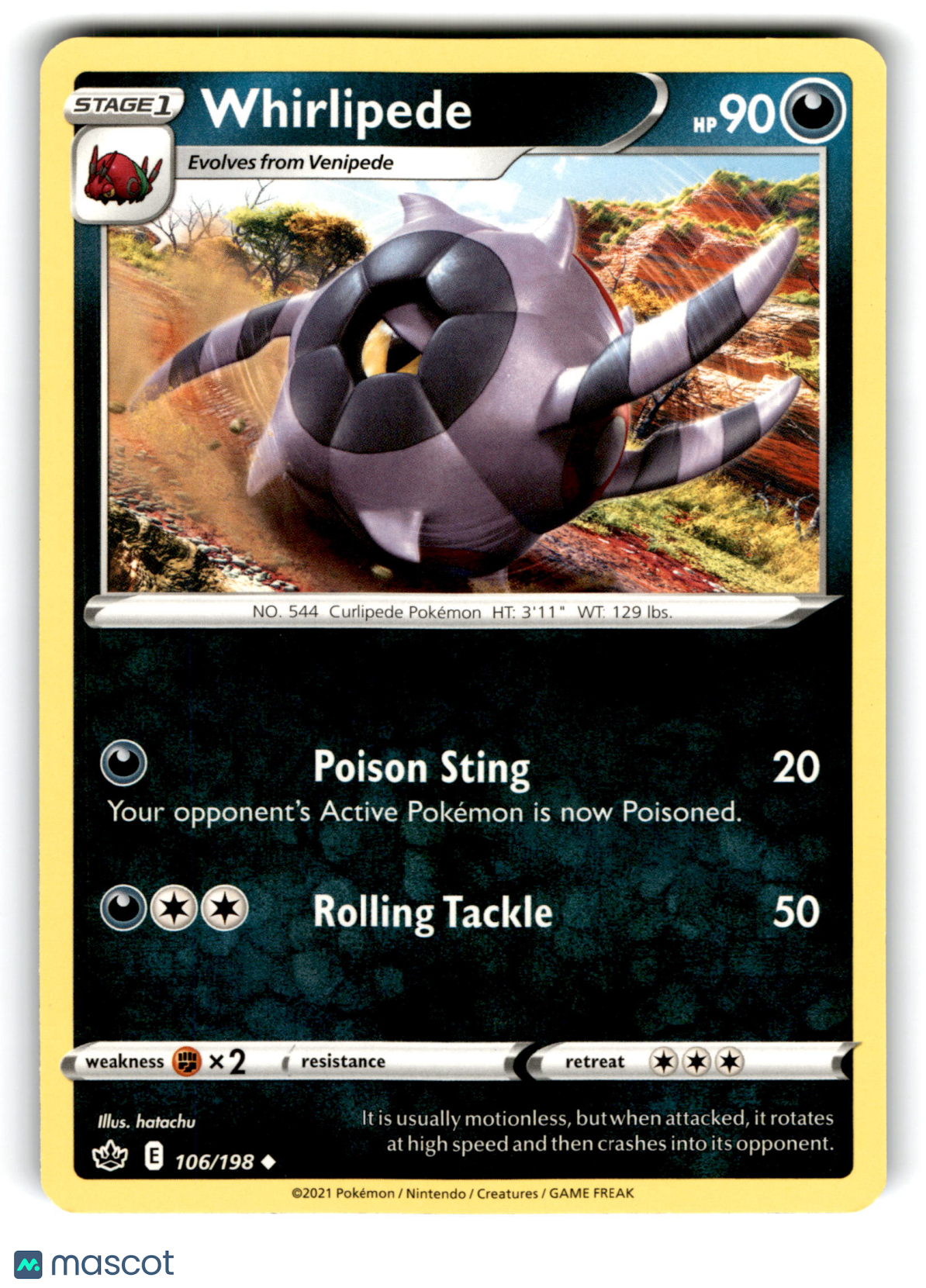 2021 Pokemon Whirlipede #106/198