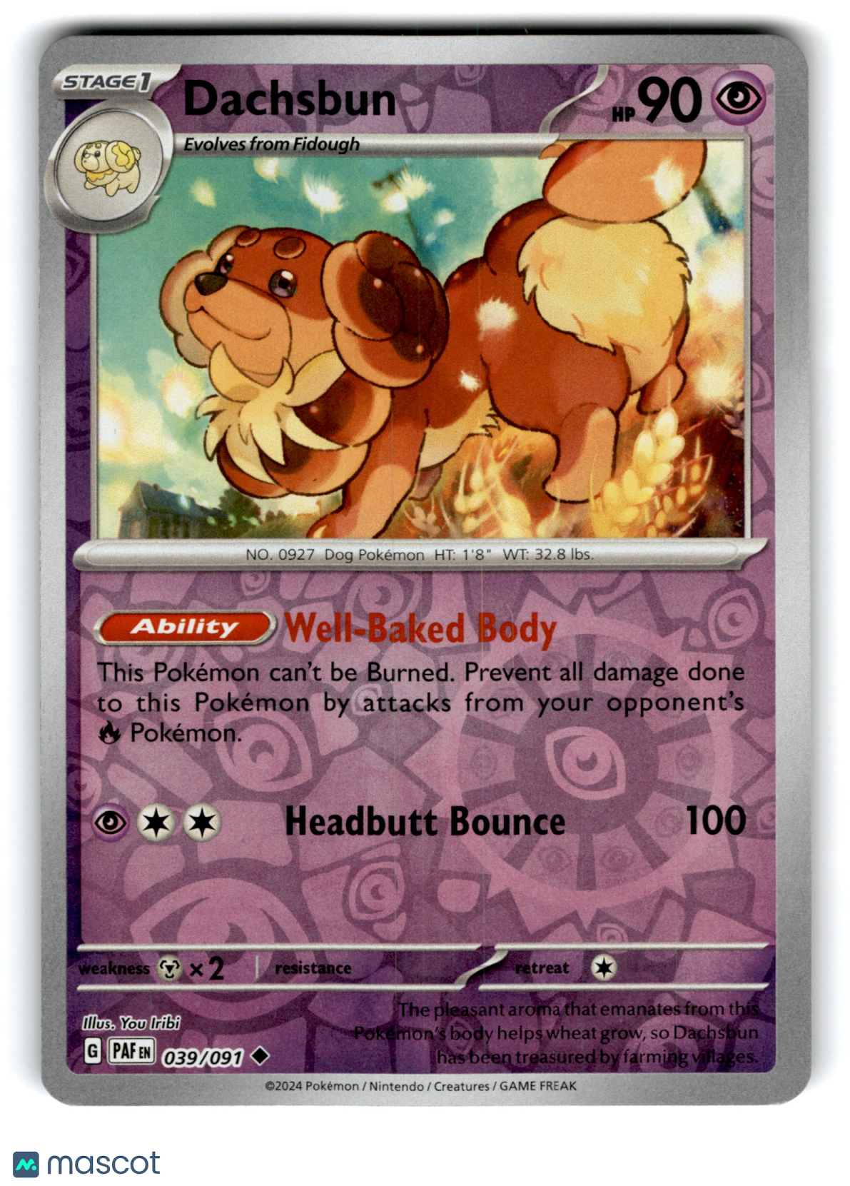 2024 Pokemon Dachsbun #39/91