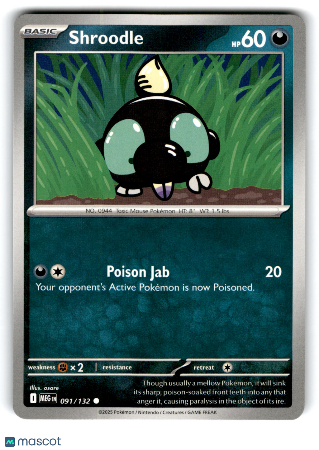 2025 Pokemon Shroodle #91/132