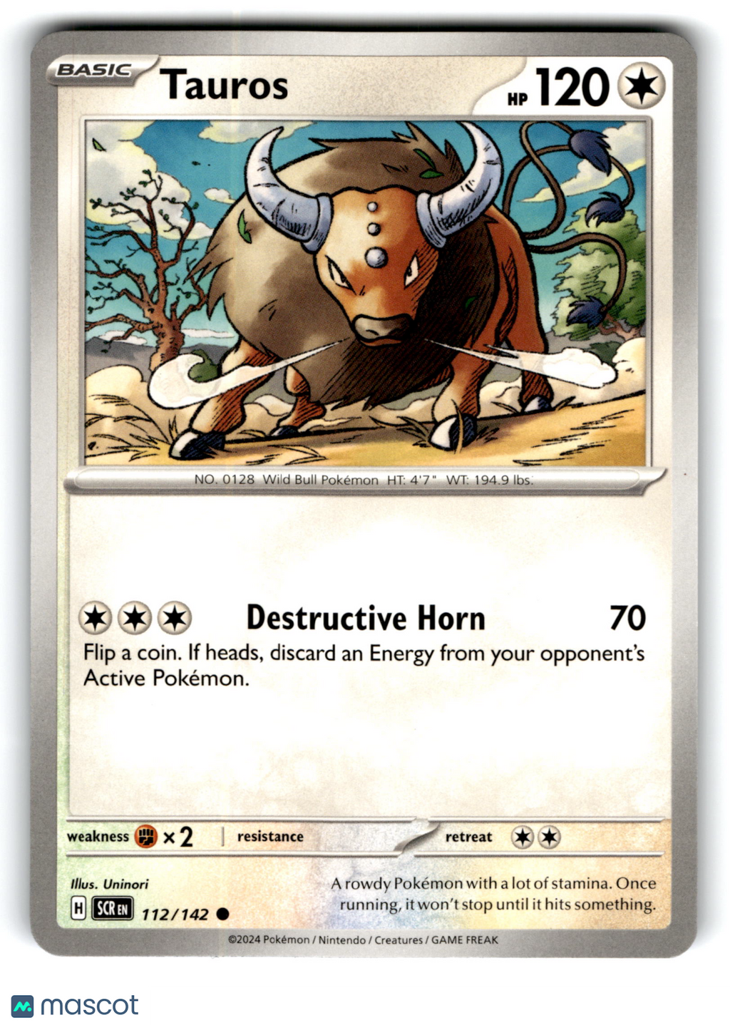 2024 Pokemon Tauros #112/142