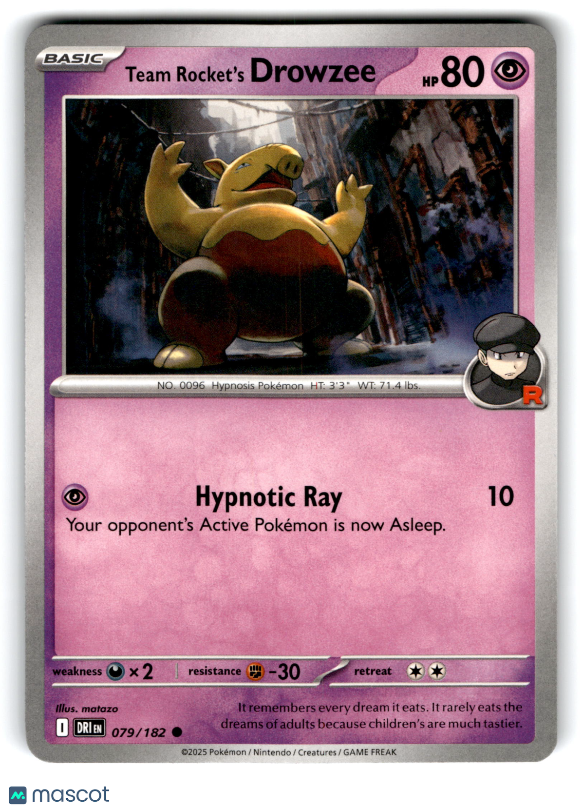 2025 Pokemon Team Rocket's Drowzee #79/182