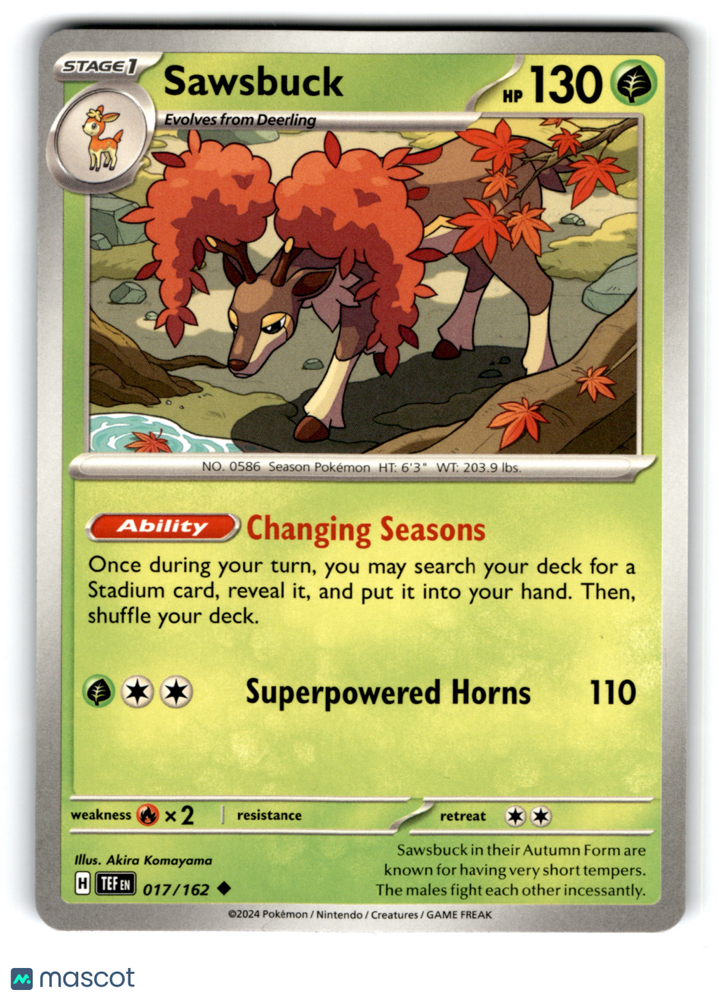 2024 Pokemon Sawsbuck #17/162