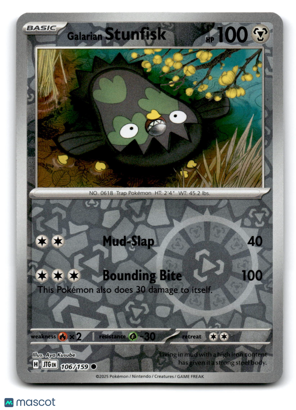 2025 Pokemon Galarian Stunfisk #106/159
