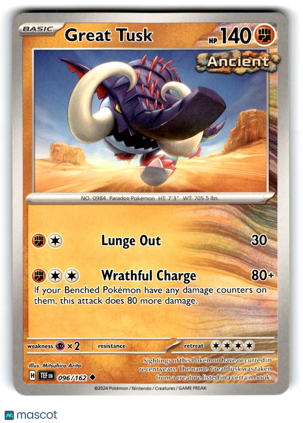 2024 Pokemon Great Tusk #96/162