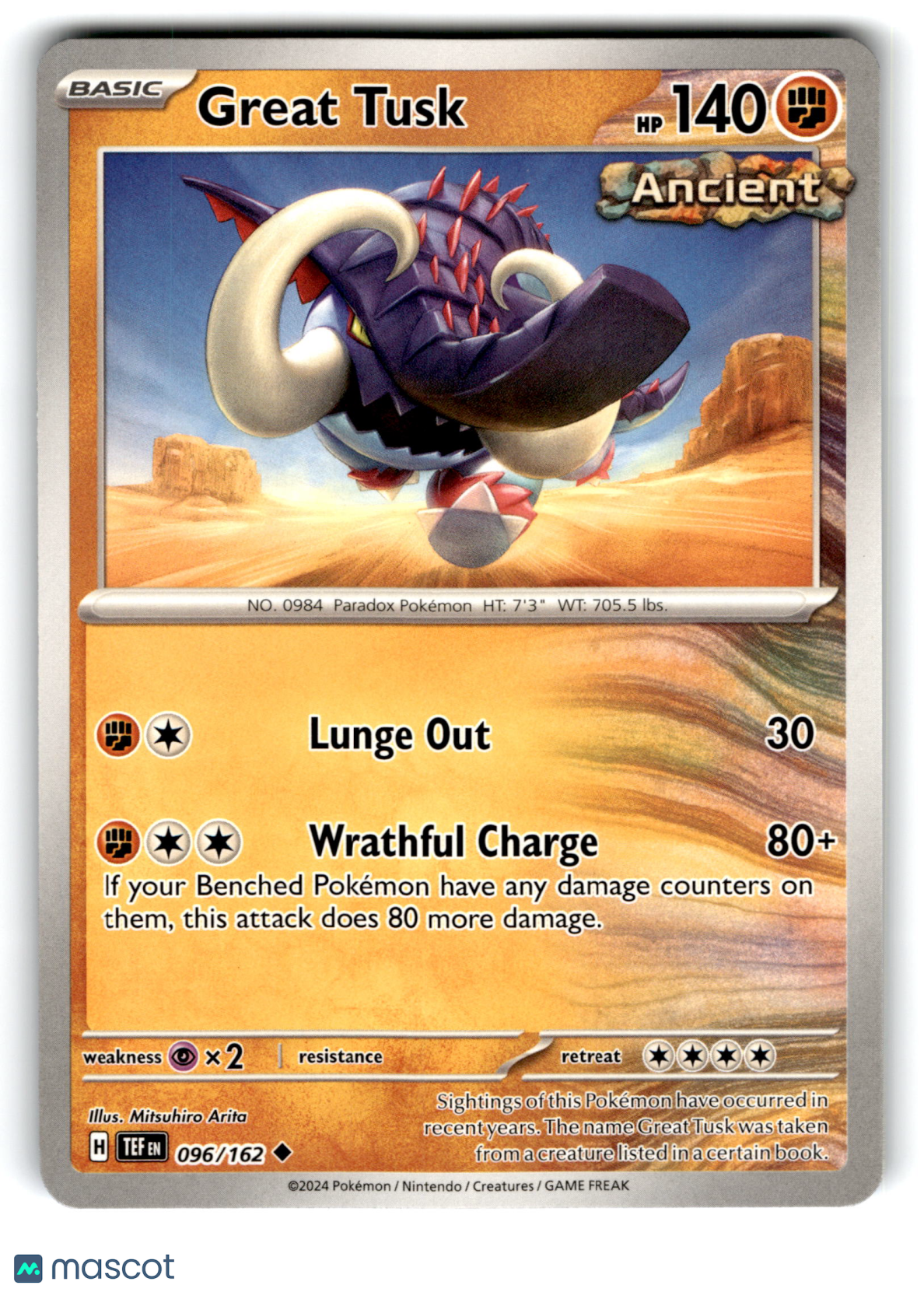 2024 Pokemon Great Tusk #96/162