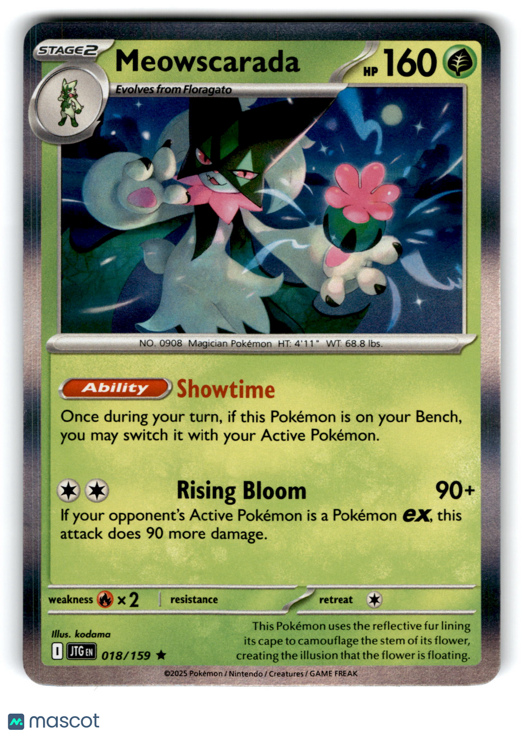 2025 Pokemon Meowscarada #18/159 ex