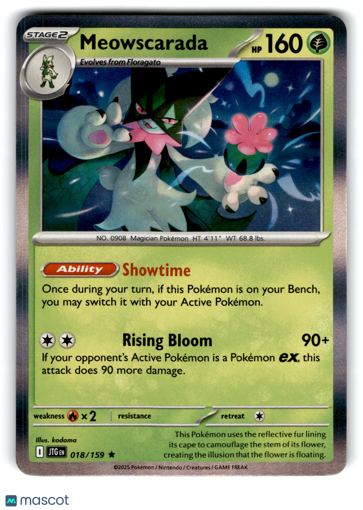 2025 Pokemon Meowscarada #18/159 ex