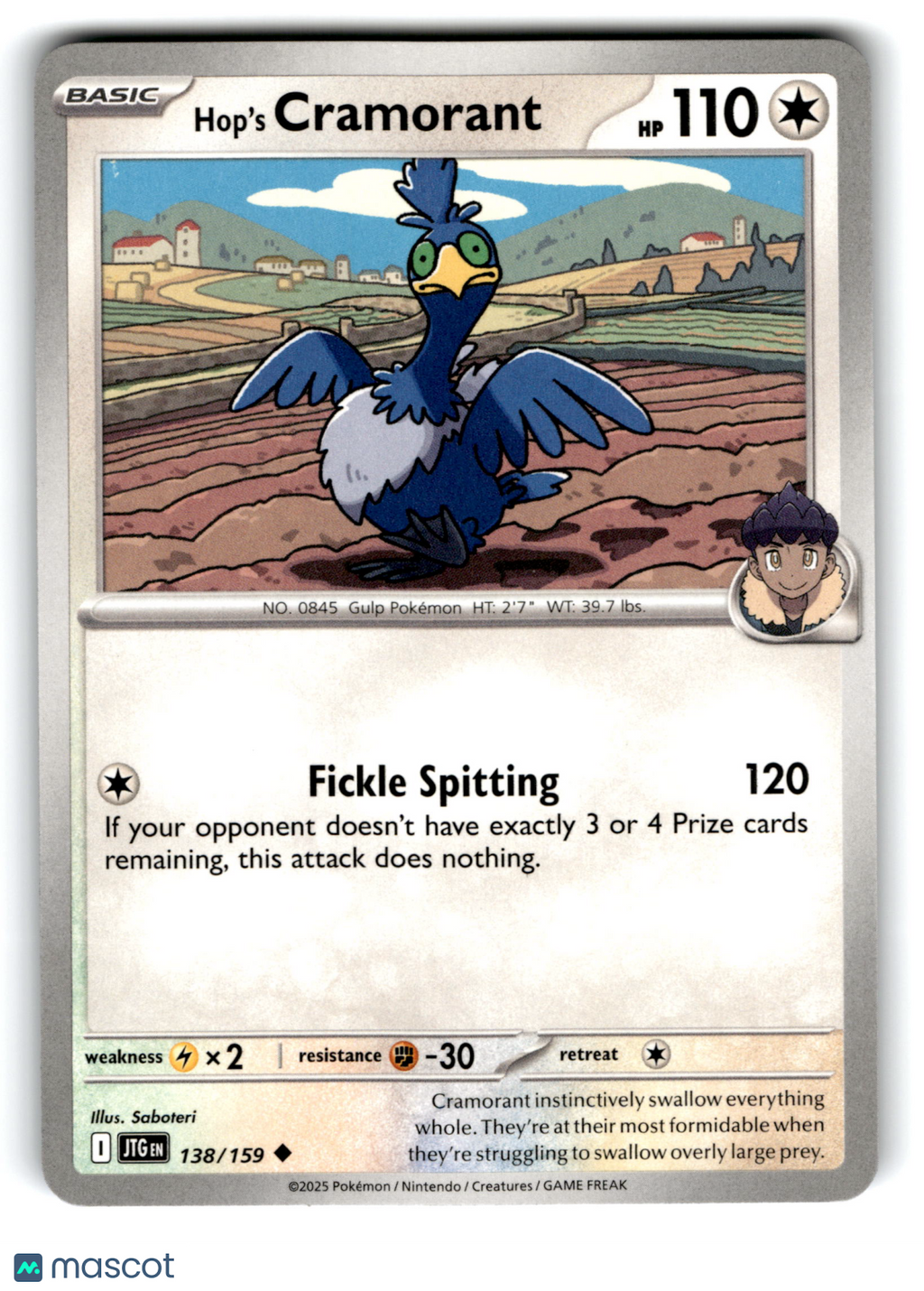 2025 Pokemon Hop's Cramorant #138/159