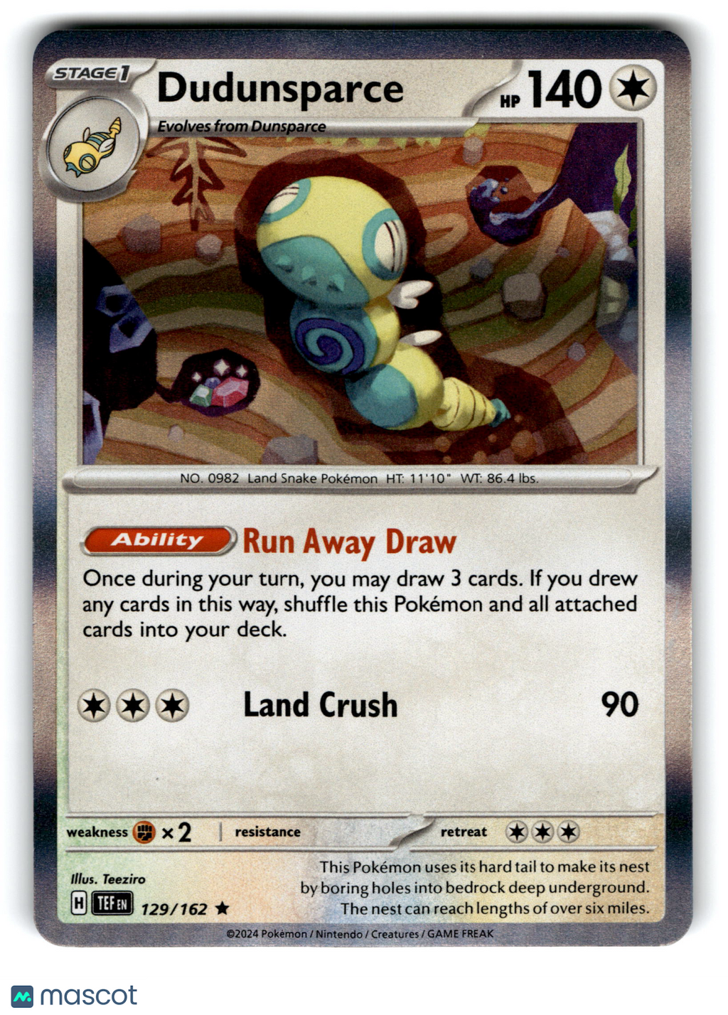 2024 Pokemon Dudunsparce #129/162