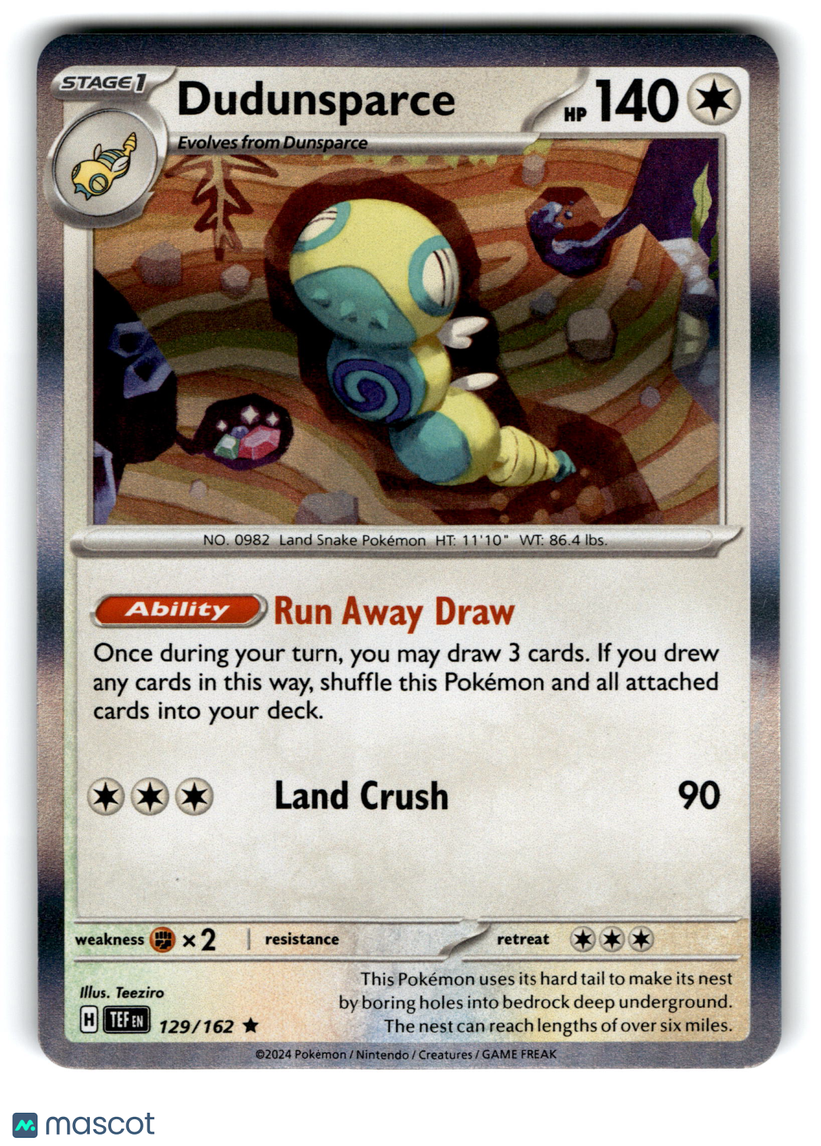 2024 Pokemon Dudunsparce #129/162