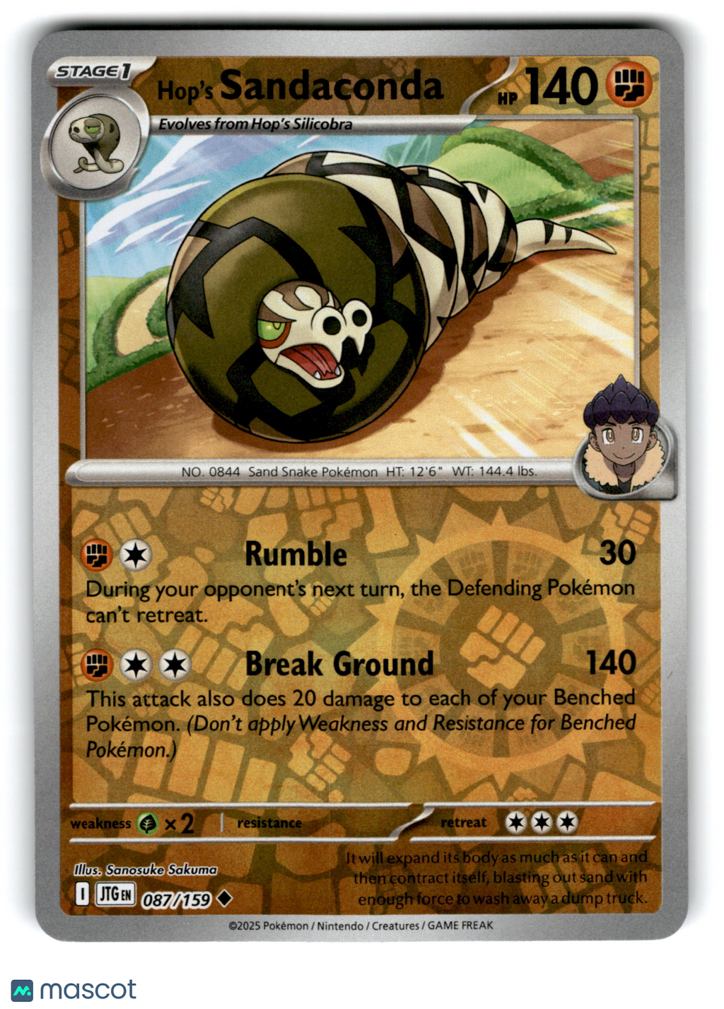 2025 Pokemon Hop's Sandaconda #87/159