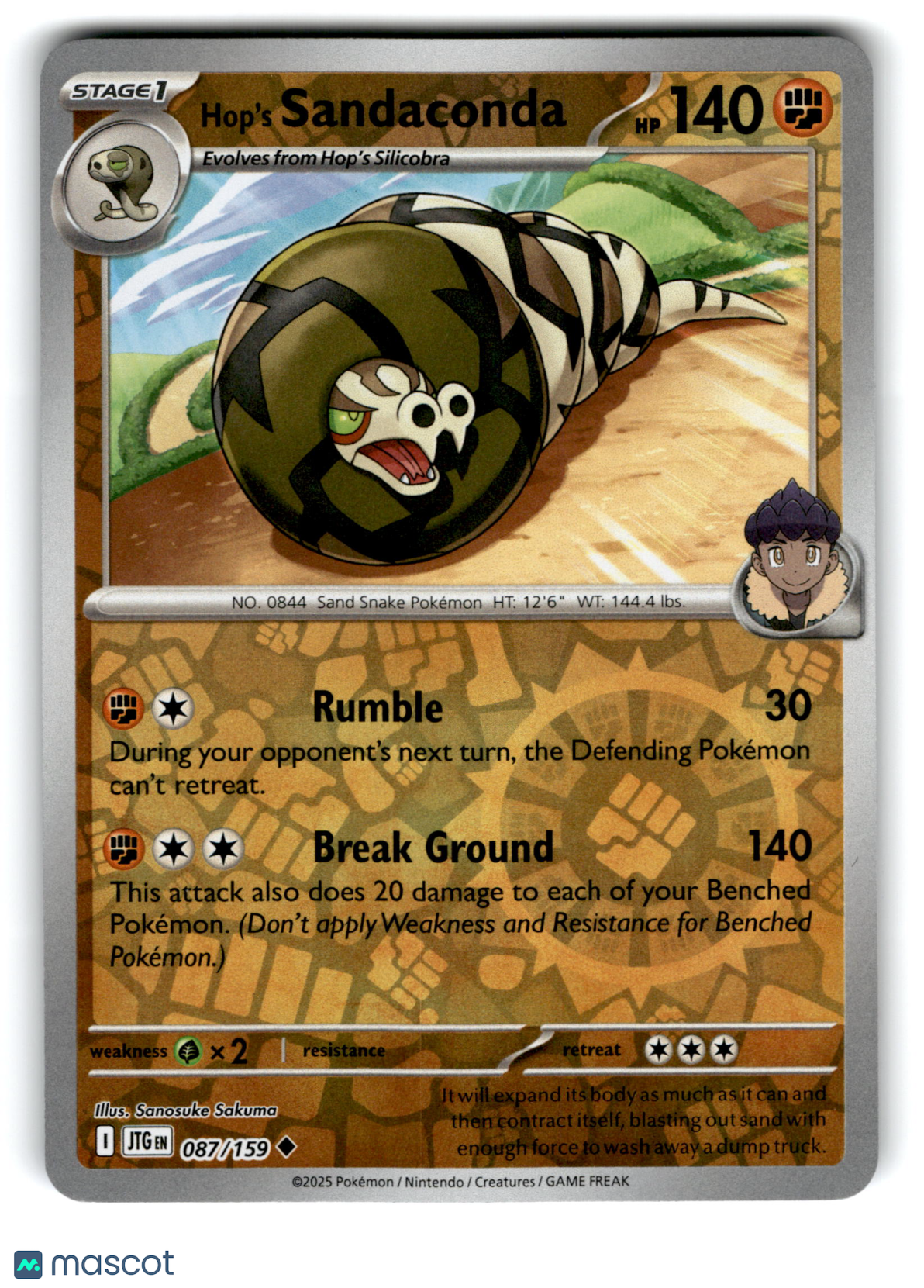 2025 Pokemon Hop's Sandaconda #87/159