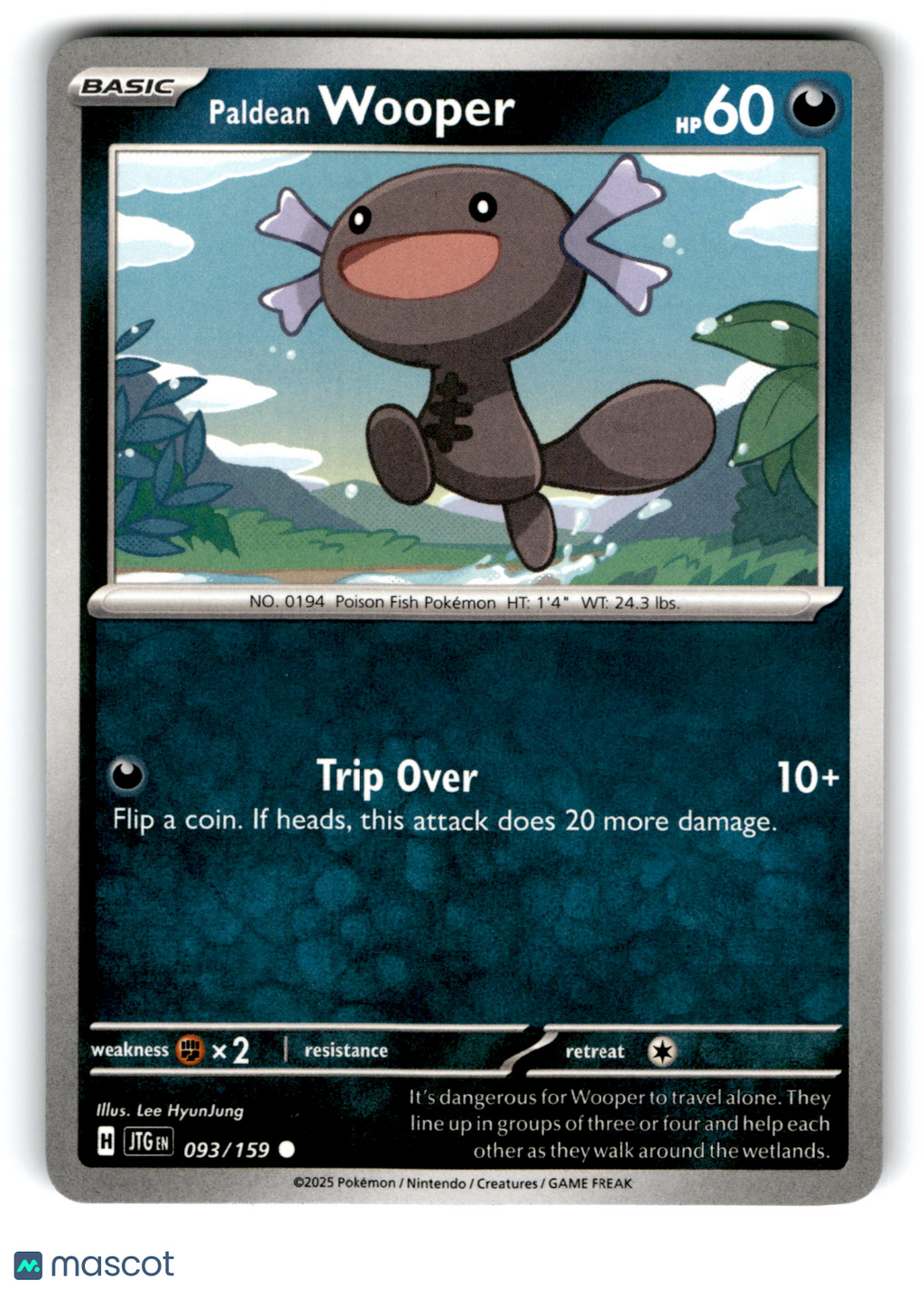 2025 Pokemon Paldean Wooper #93/159