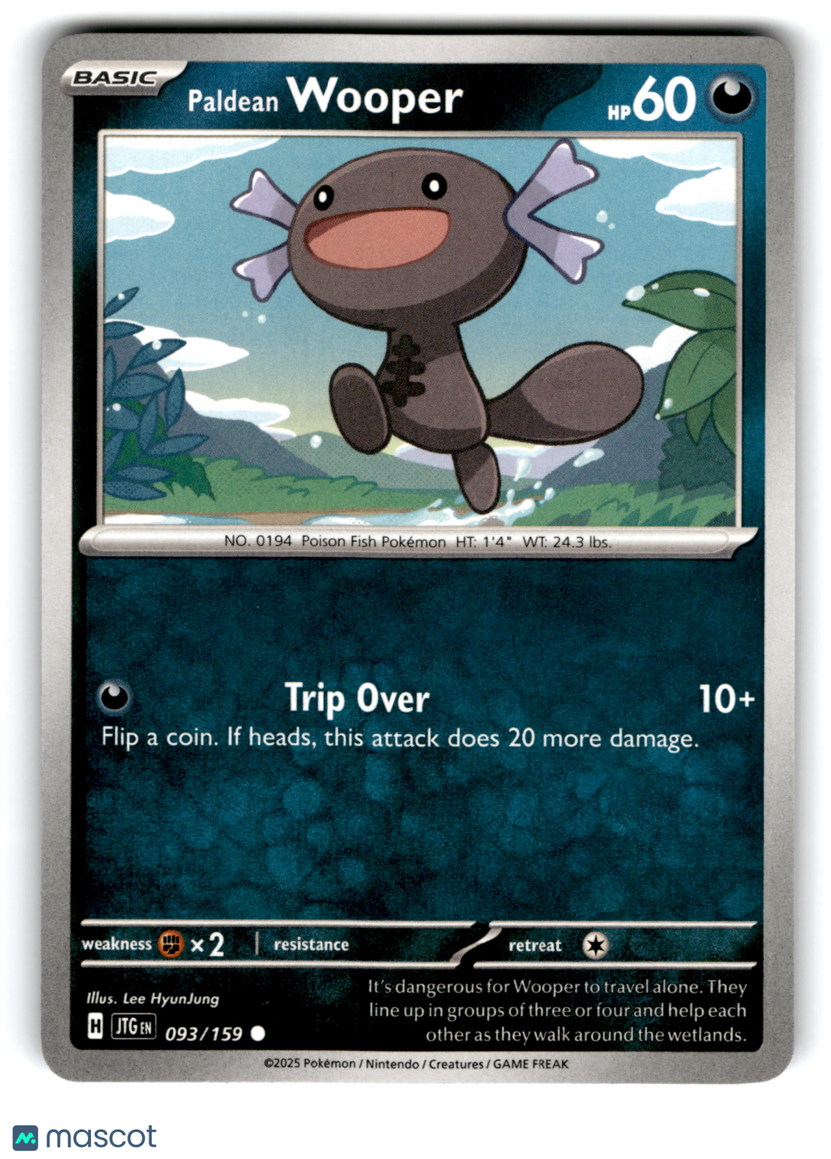 2025 Pokemon Paldean Wooper #93/159