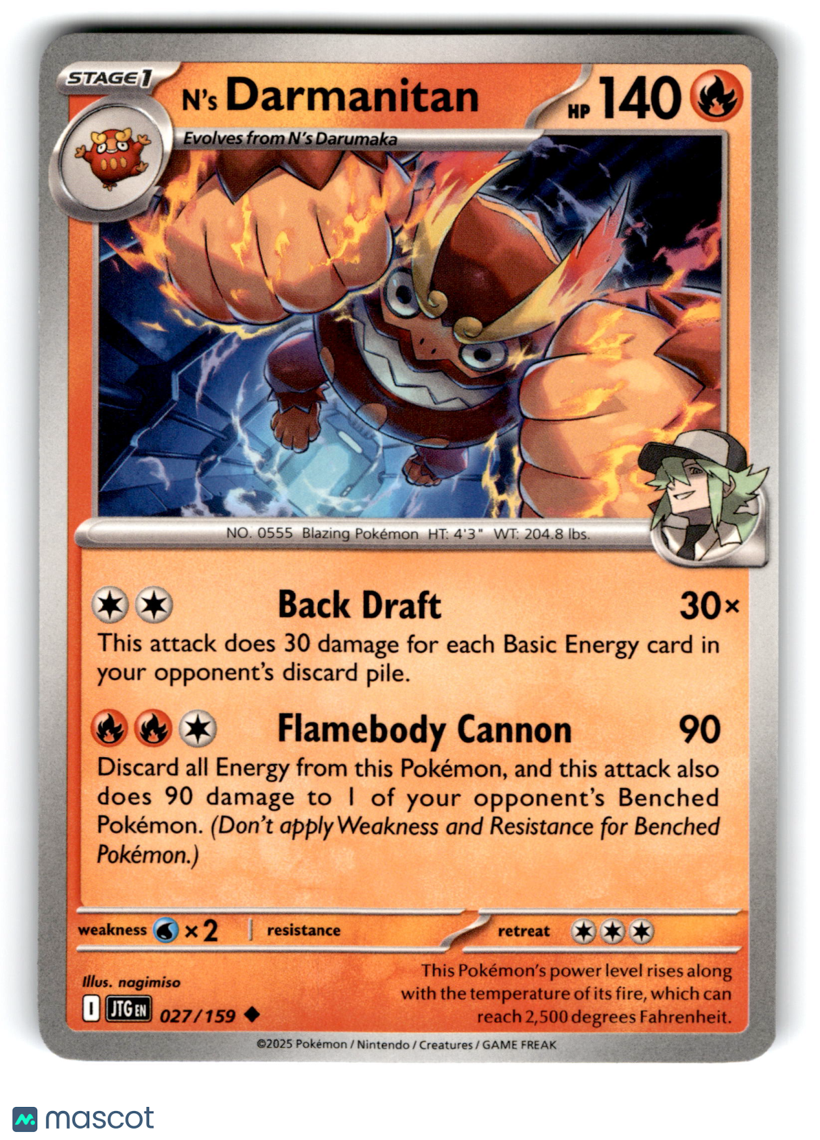 2025 Pokemon N'S Darmanitan #27/159