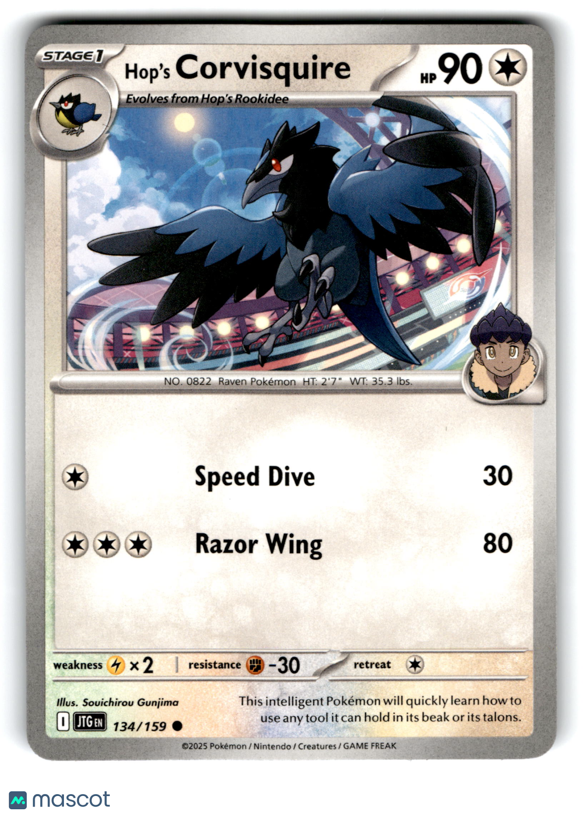 2025 Pokemon Hop's Corvisquire #134/159