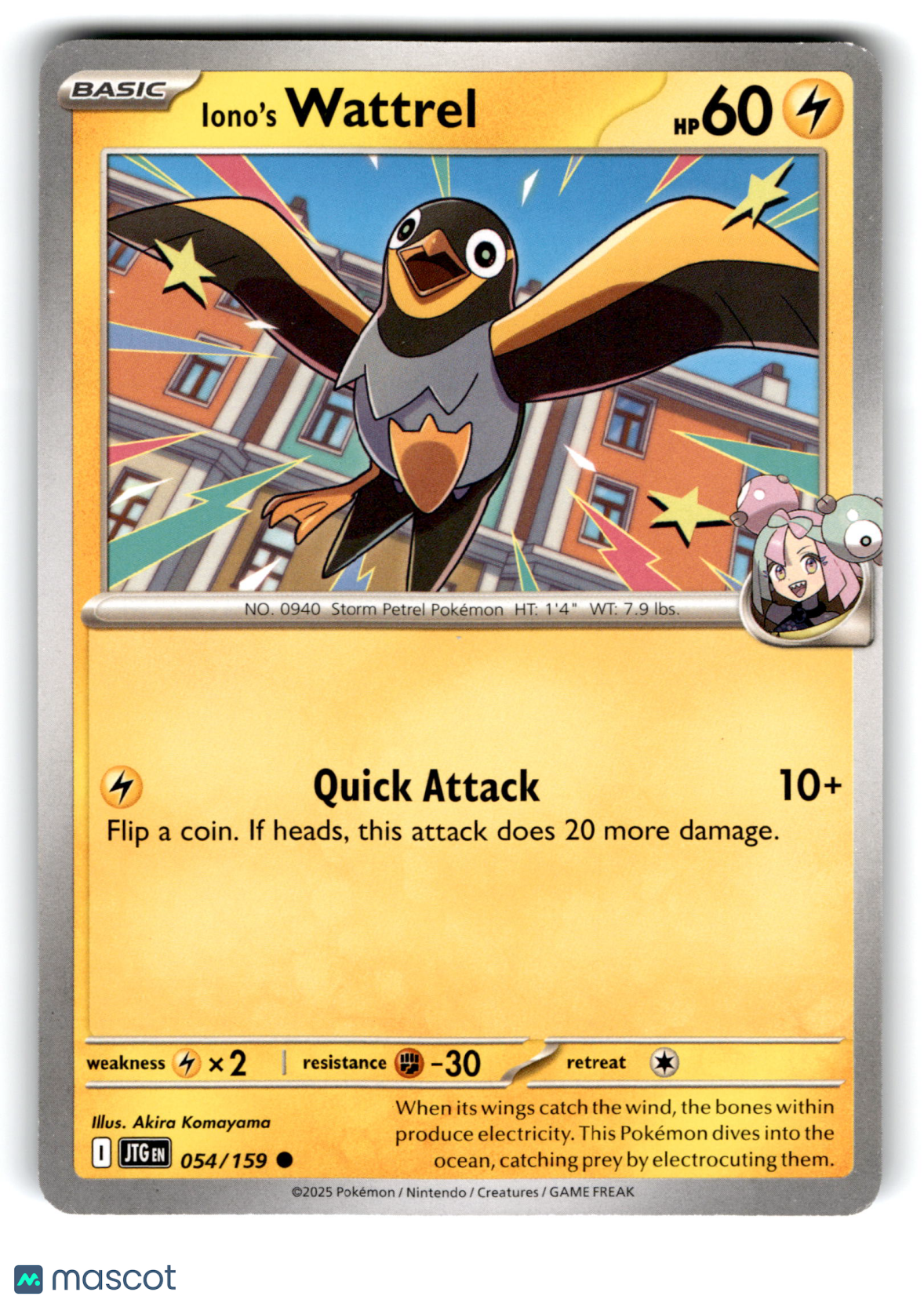 2025 Pokemon Iono's Wattrel #54/159