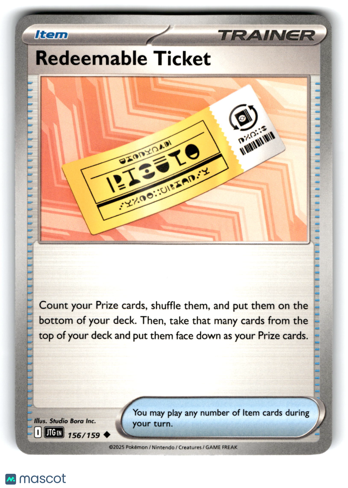 2025 Pokemon Redeemable Ticket #156/159