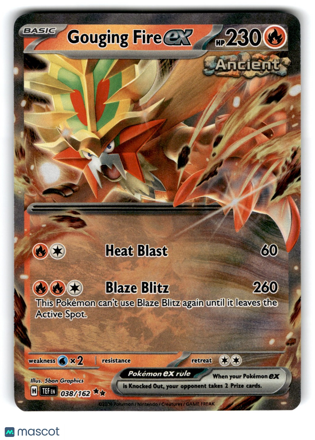 2024 Pokemon Gouging Fire EX #38/162