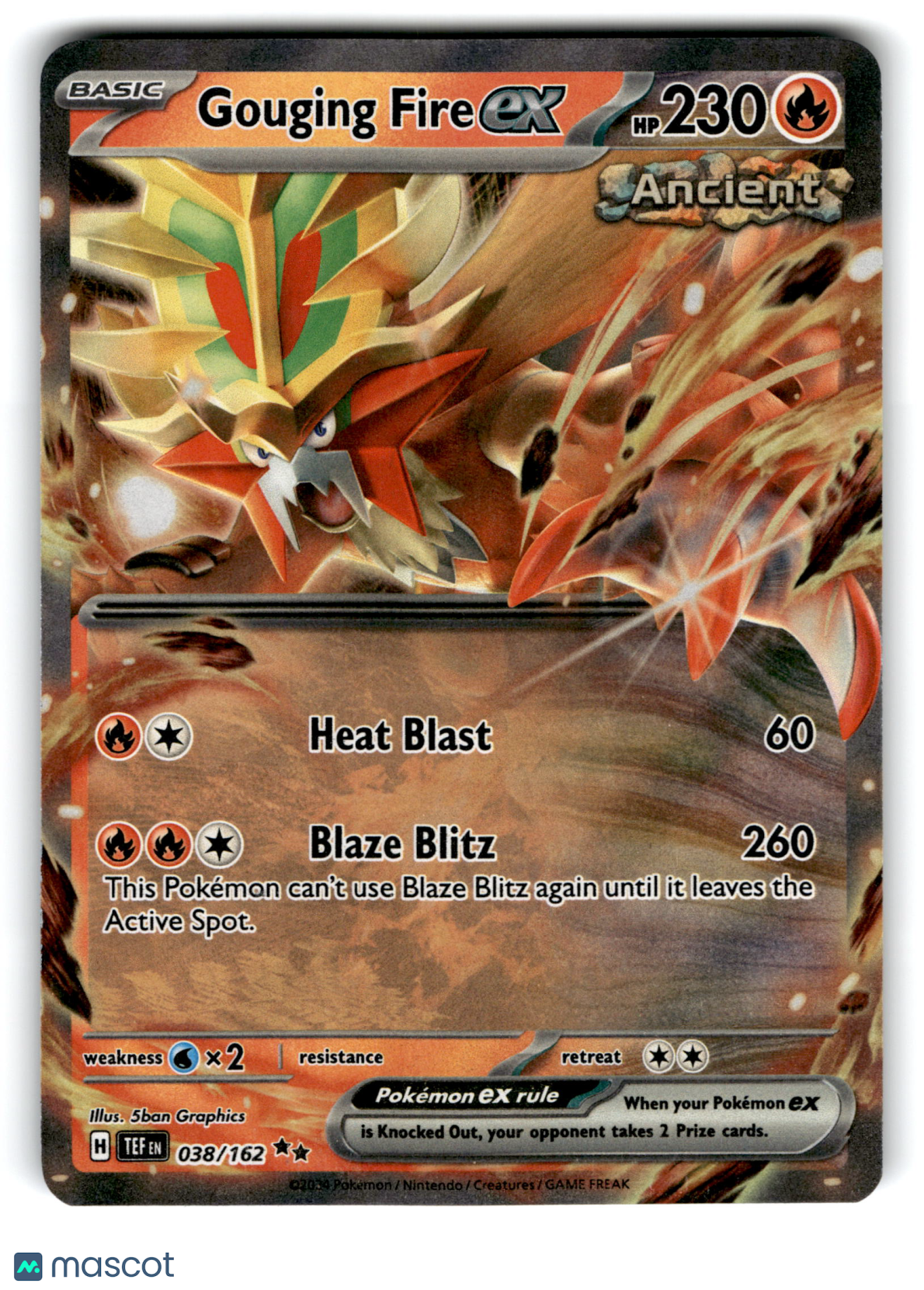2024 Pokemon Gouging Fire EX #38/162