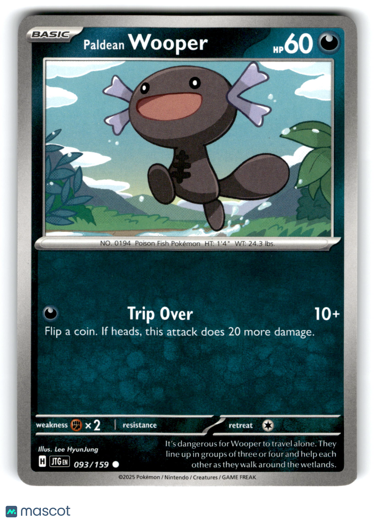 2025 Pokemon Paldean Wooper #93/159
