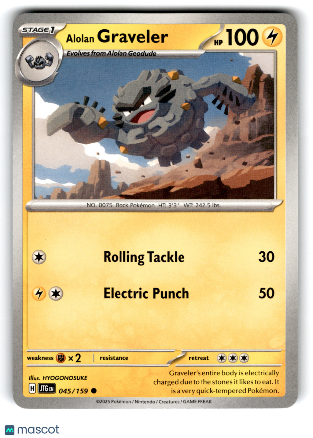 2025 Pokemon Alolan Graveler #45/159