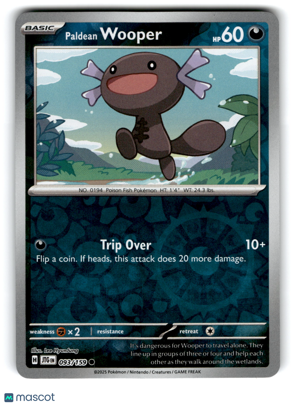 2025 Pokemon Paldean Wooper #93/159