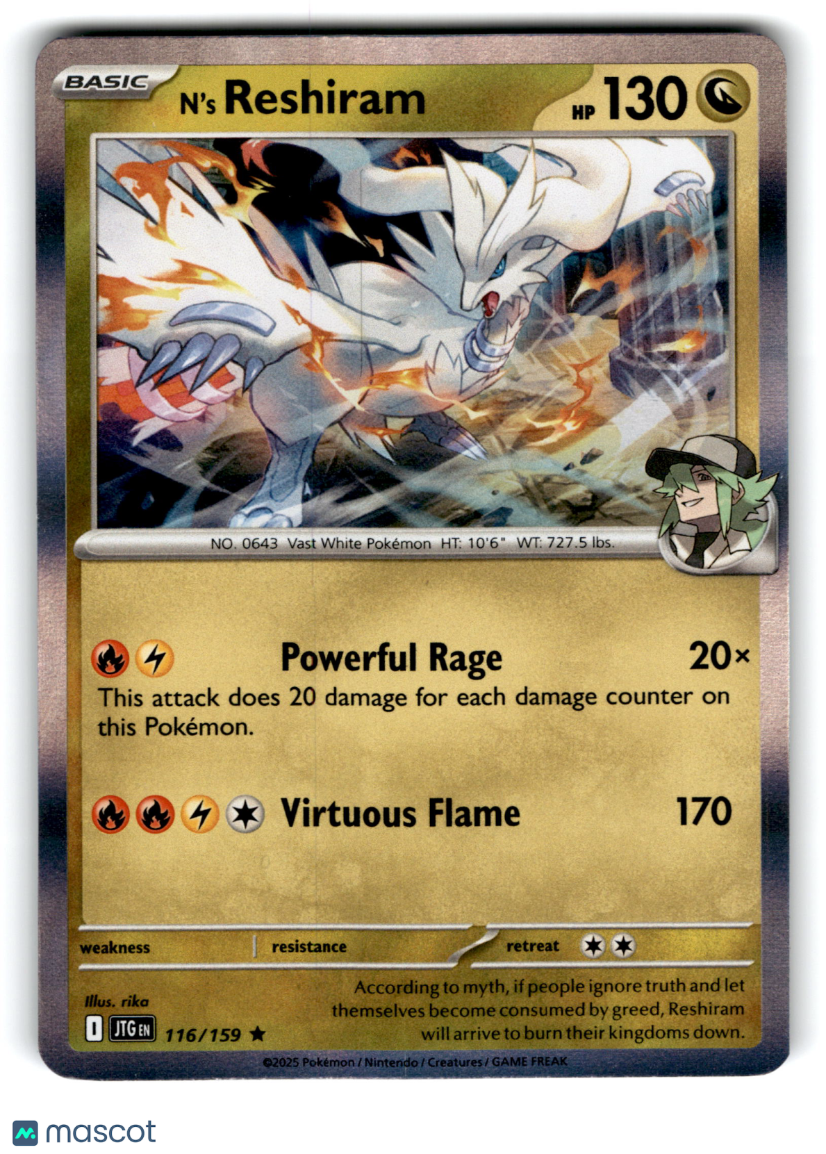 2025 Pokemon N'S Reshiram #116/159
