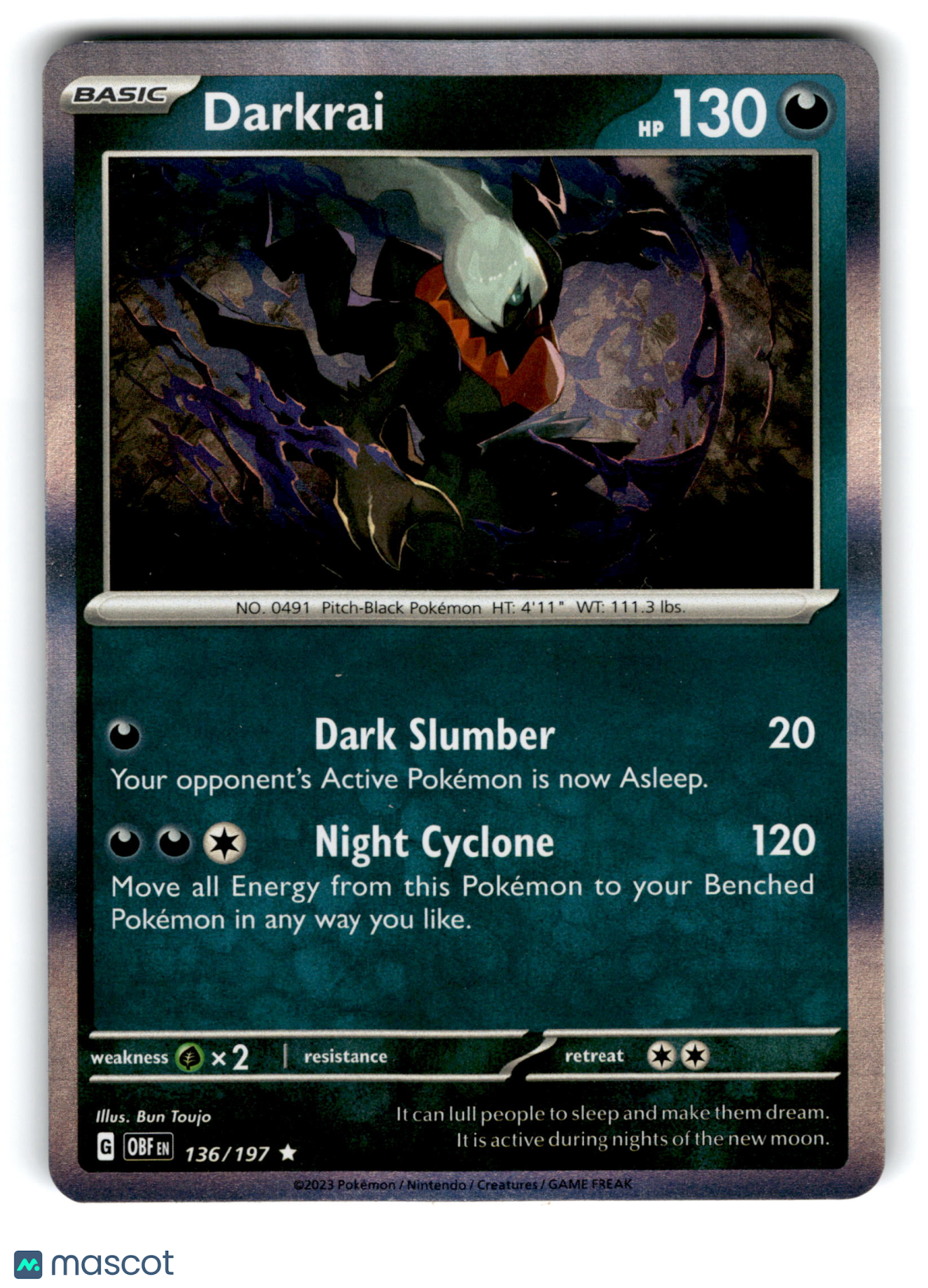 2023 Pokemon Darkrai #136/197