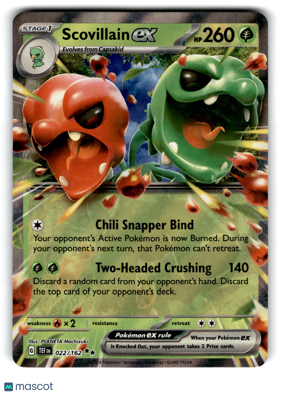 2024 Pokemon Scovillain EX #22/162