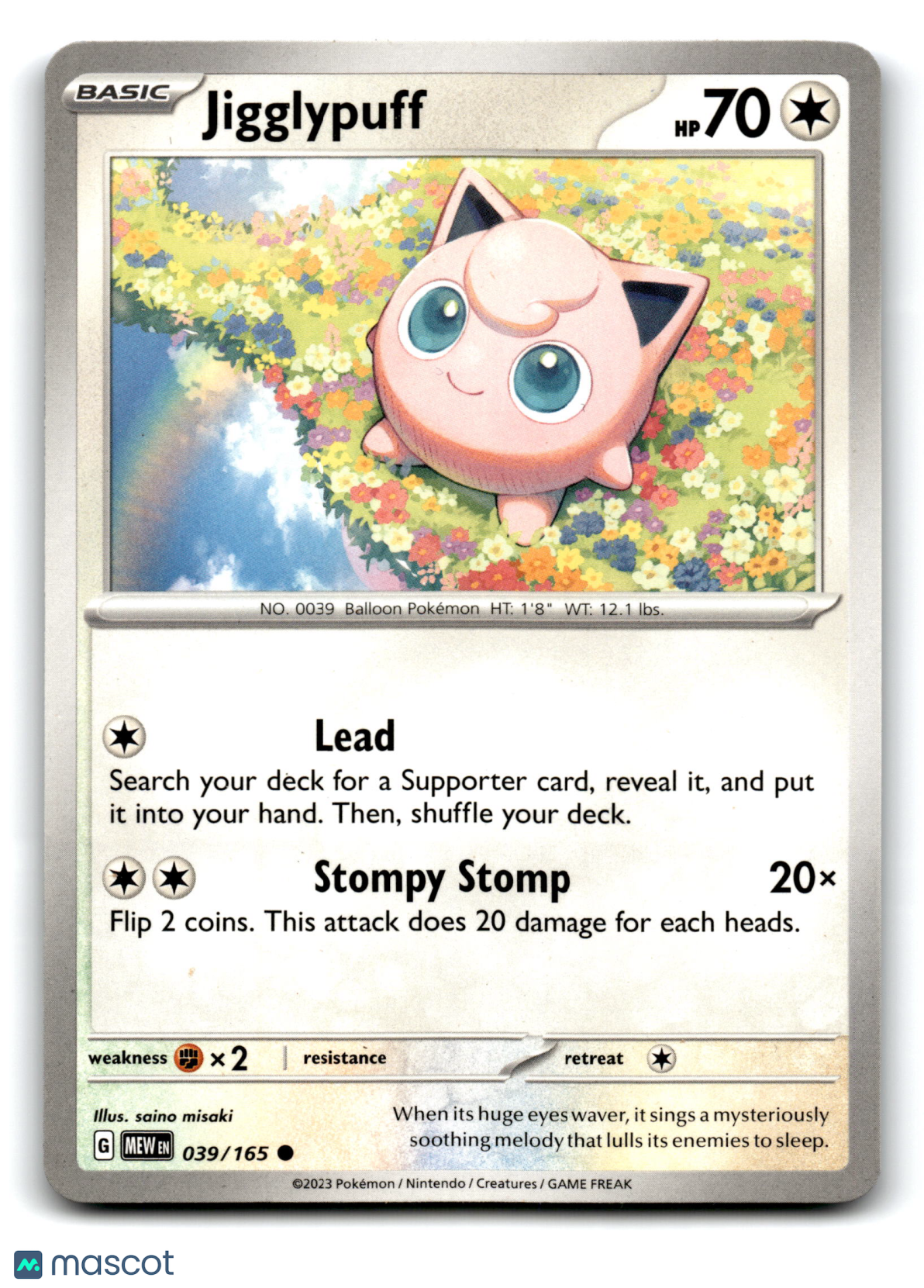 2023 Pokemon Jigglypuff #39/165